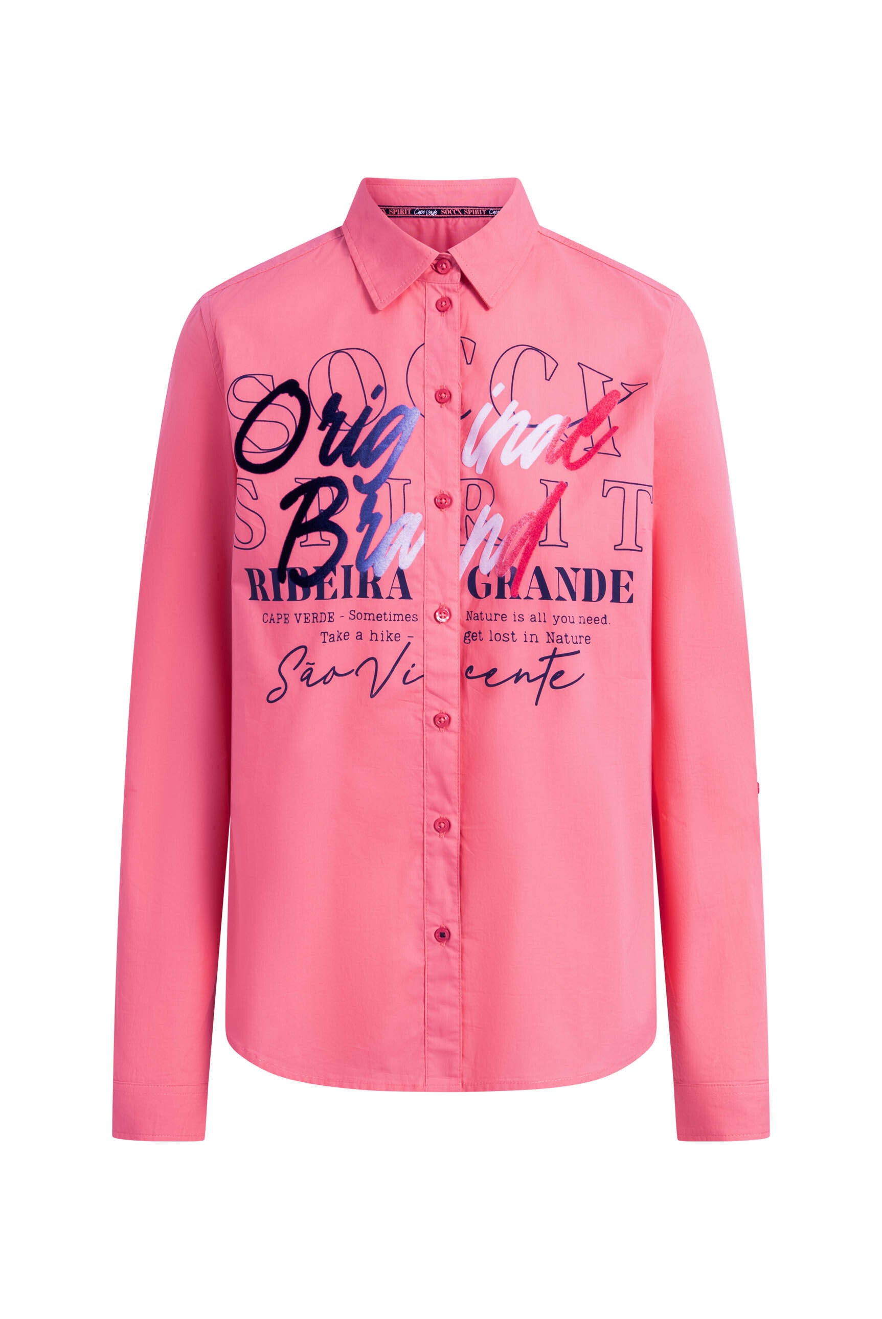 Bluzka z długim rękawem i cieniowanym nadrukiem flokowym - 1