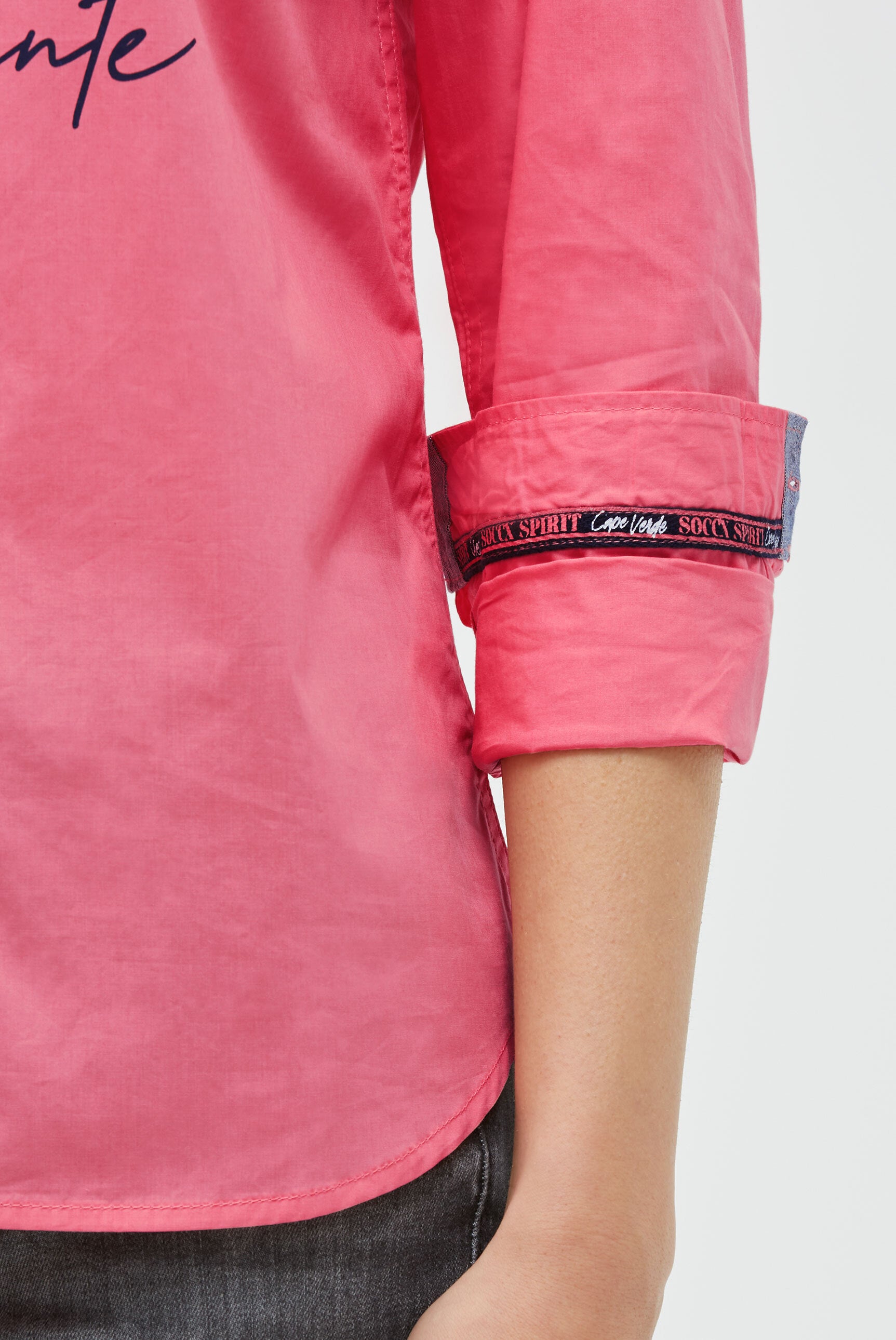 Bluzka z długim rękawem i cieniowanym nadrukiem flokowym - 7