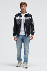 Kurtka z taśmami z logo i grafikami