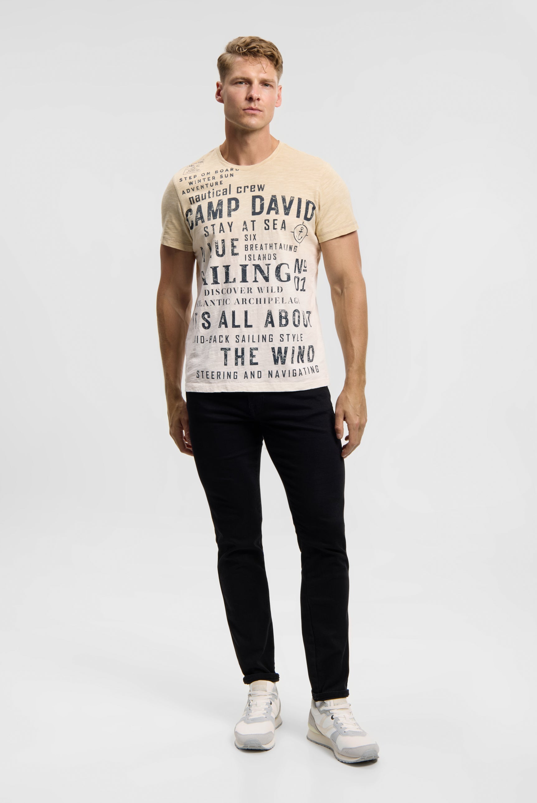 Koszulka z efektem dip dye i nadrukowanymi napisami - 3