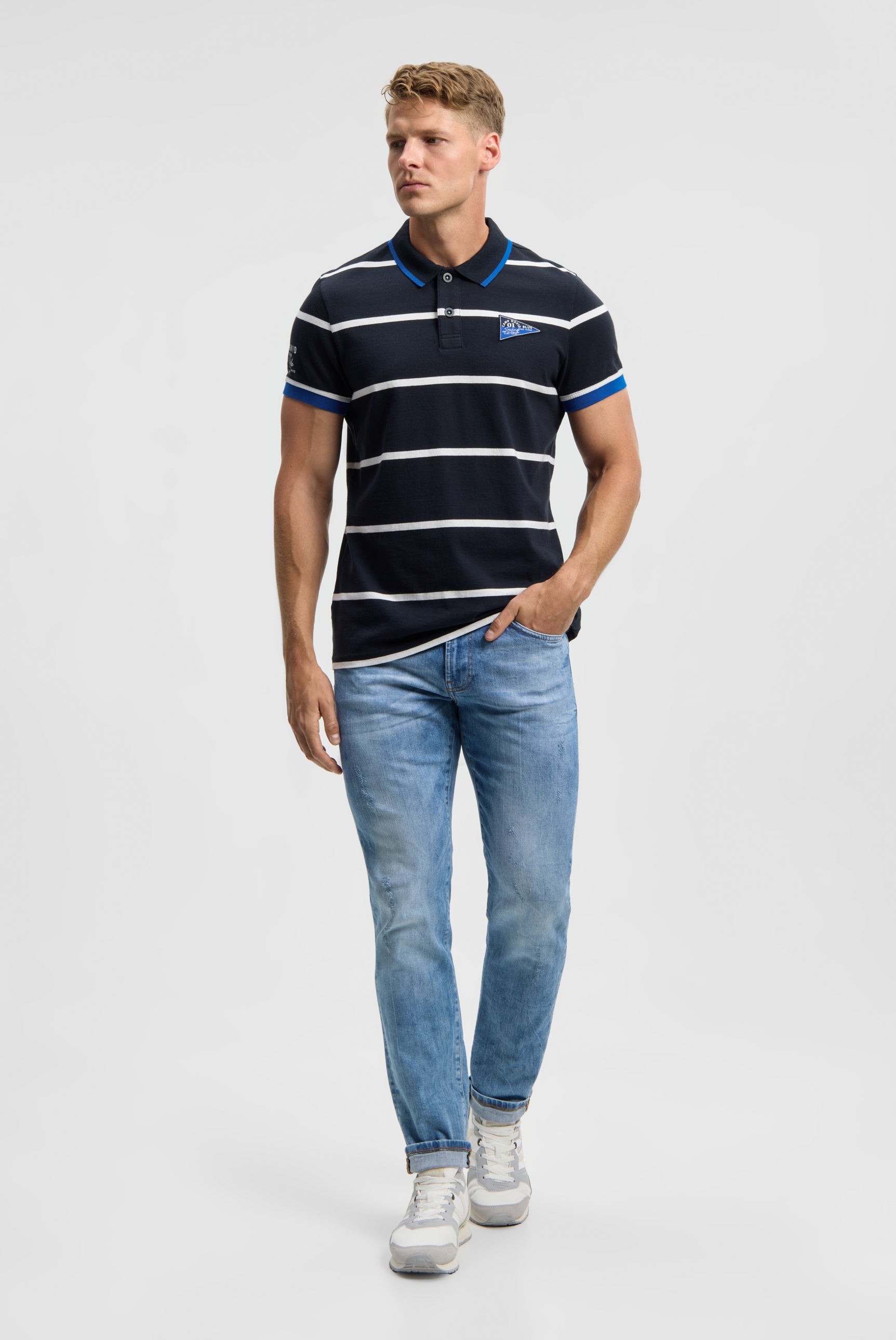 Koszulka polo z krótkim rękawem i paskami - 2