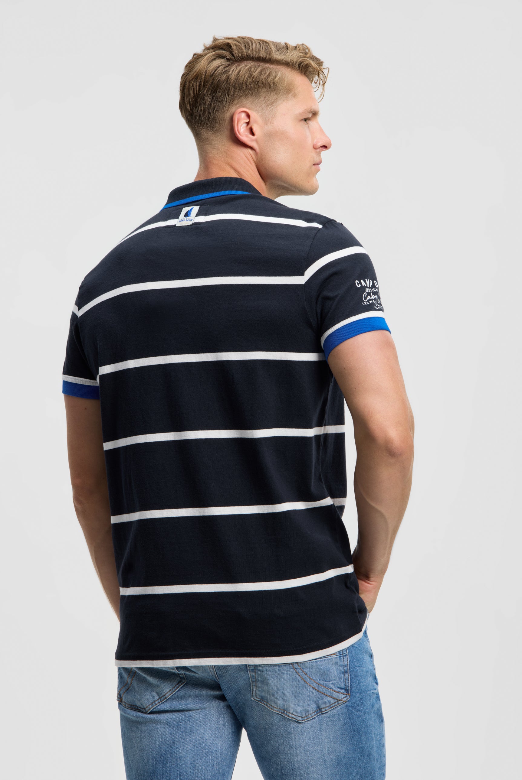 Koszulka polo z krótkim rękawem i paskami - 4