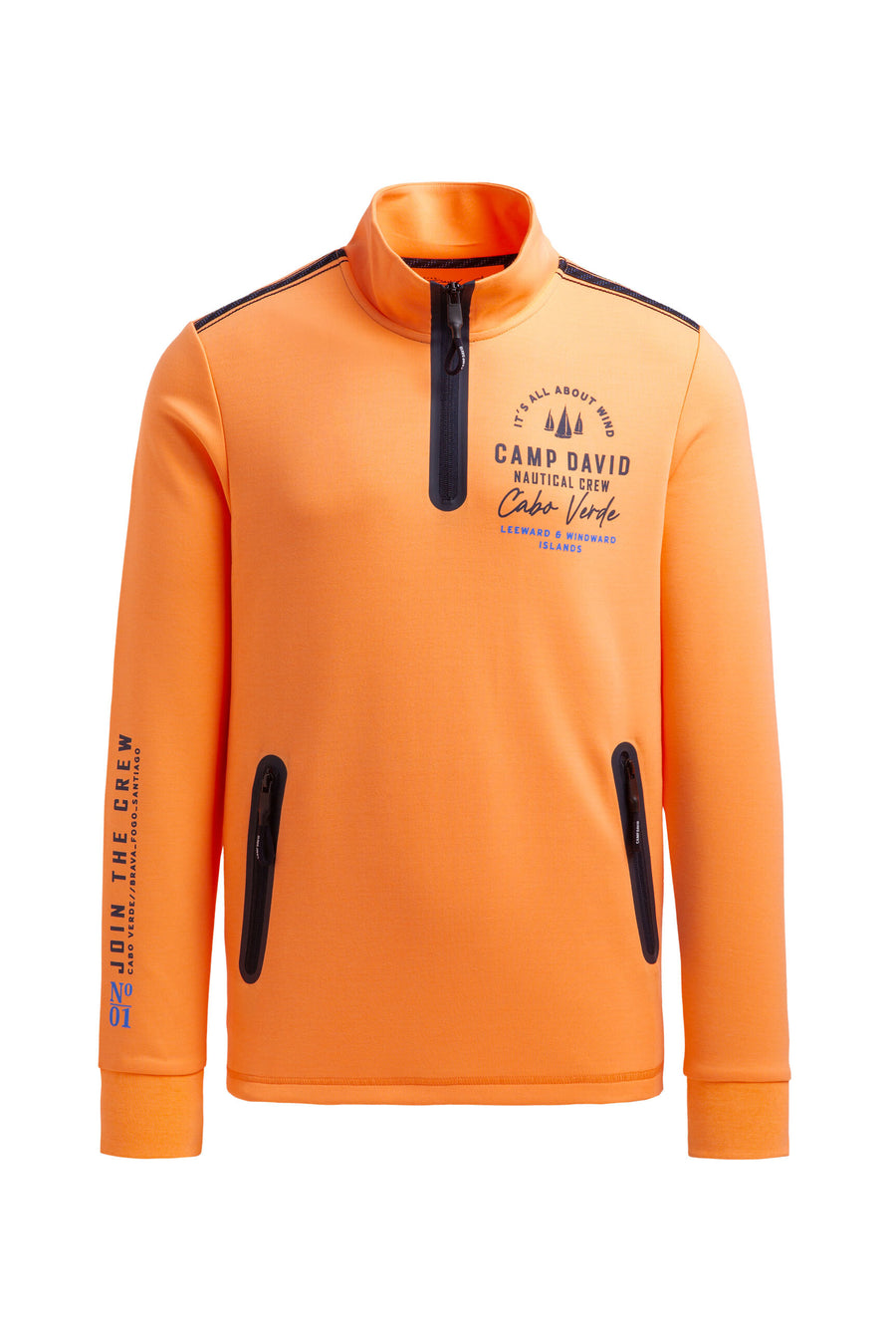 Troyer-Sweatshirt aus Interlock mit Rücken-Artwork sunrise neon