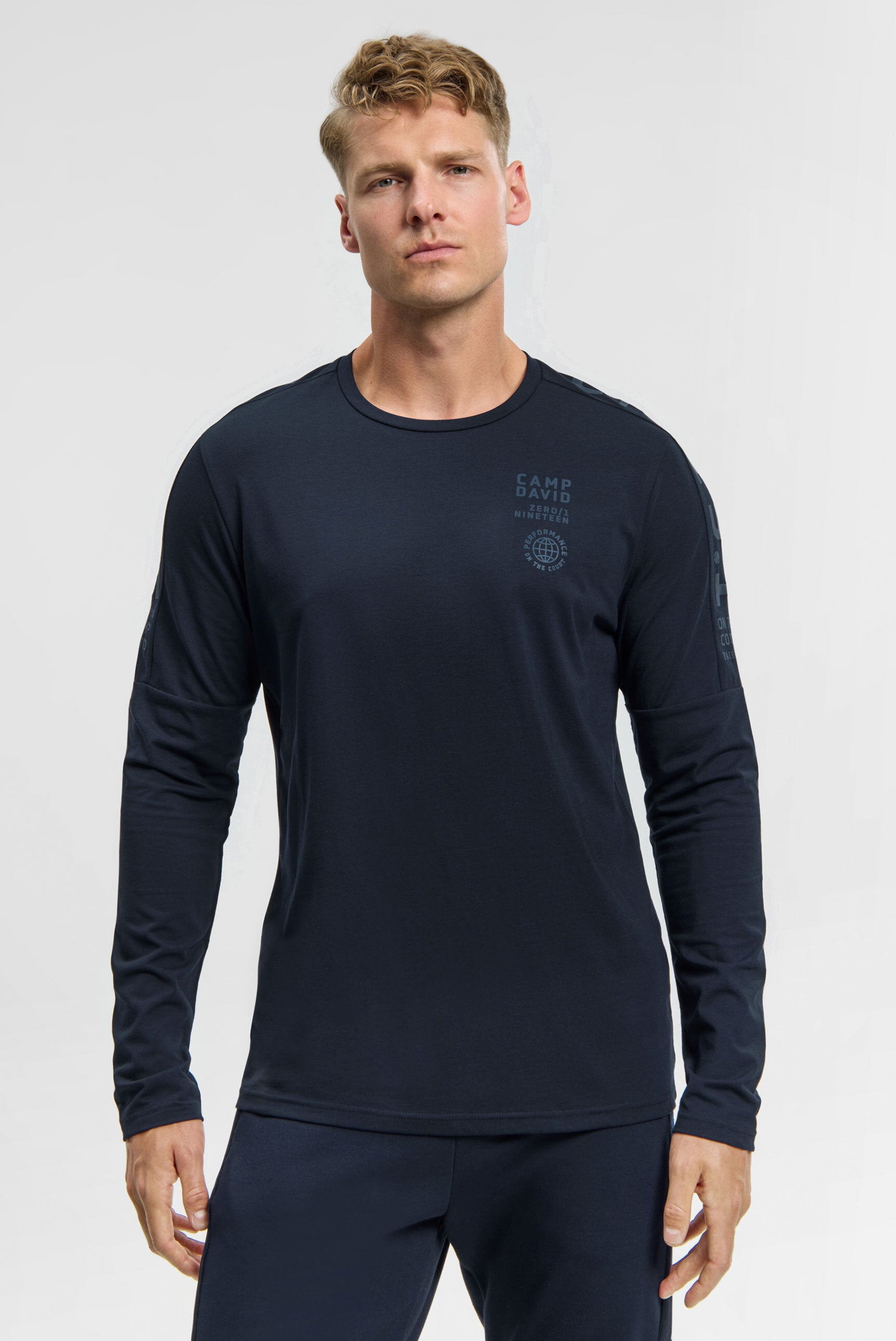 Longsleeve mit reflektierendem Schulter-Artwork blue navy - 2