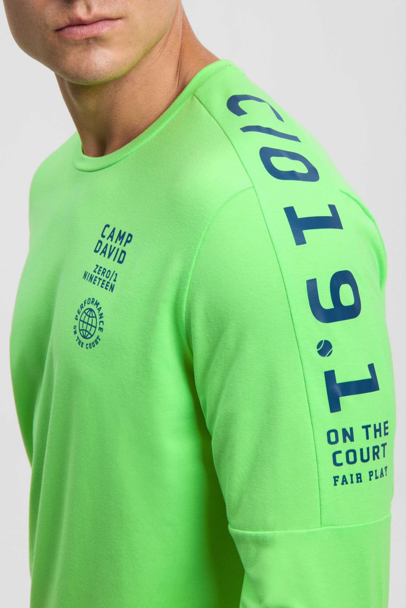 Longsleeve mit reflektierendem Schulter-Artwork tech green - 7