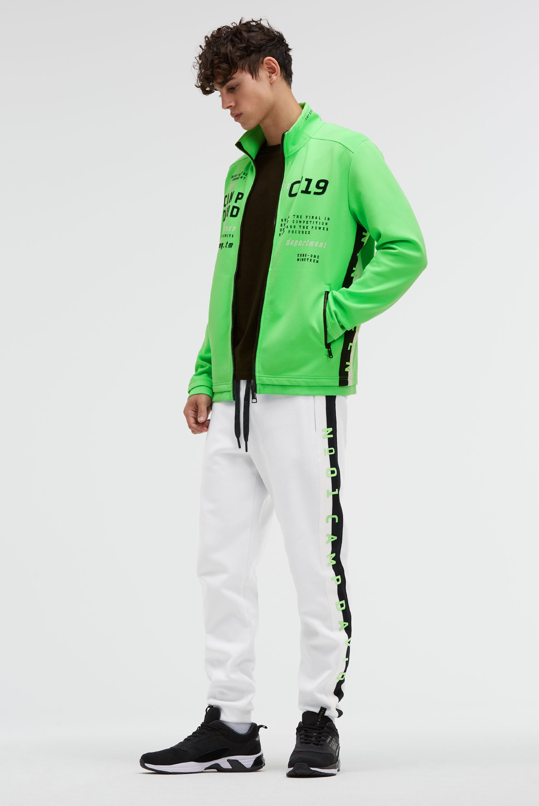 Kurtka treningowa z interlocku z grafikami z logo - 3