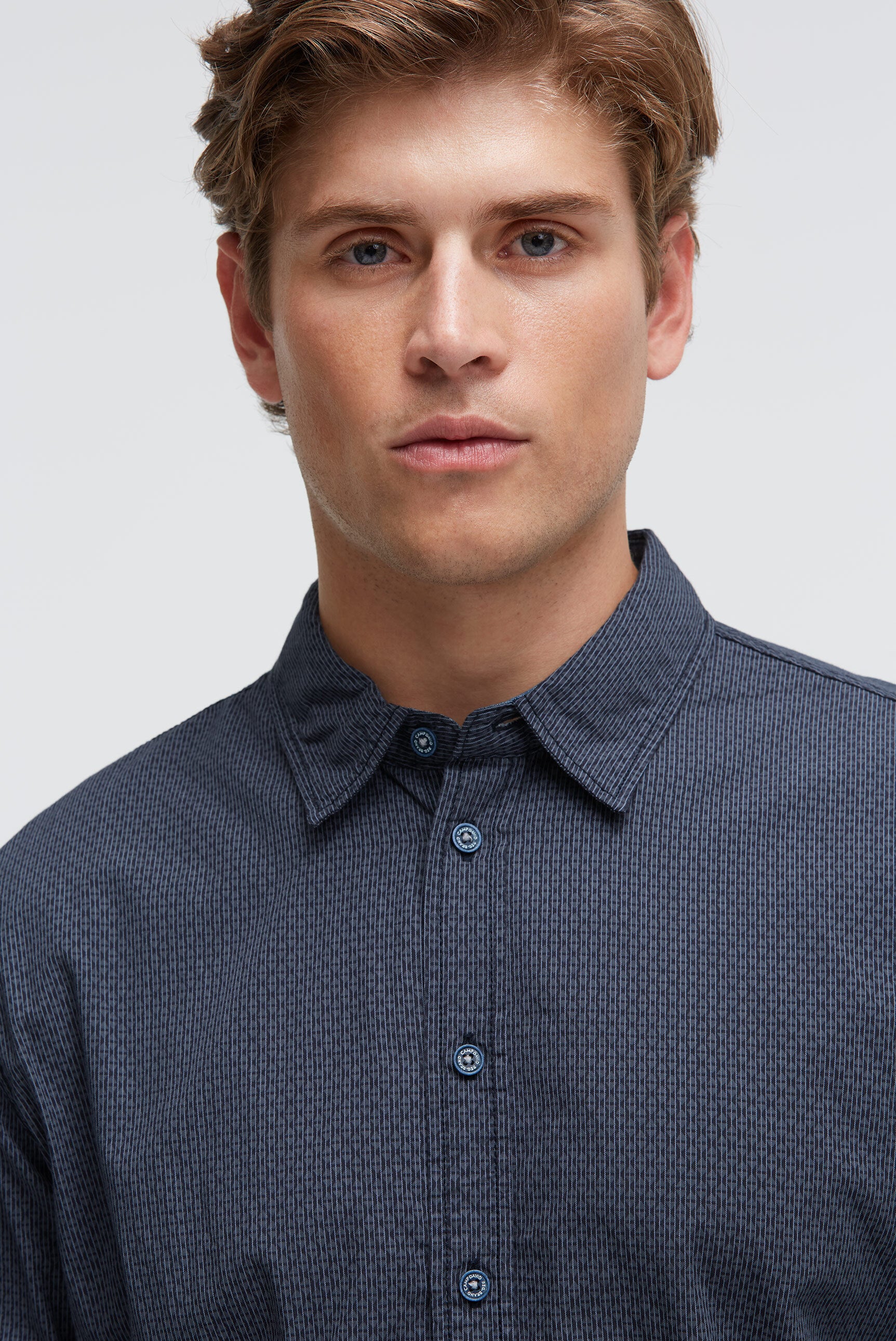 Koszula z długim rękawem, nadrukiem na całej powierzchni i paskami - 4