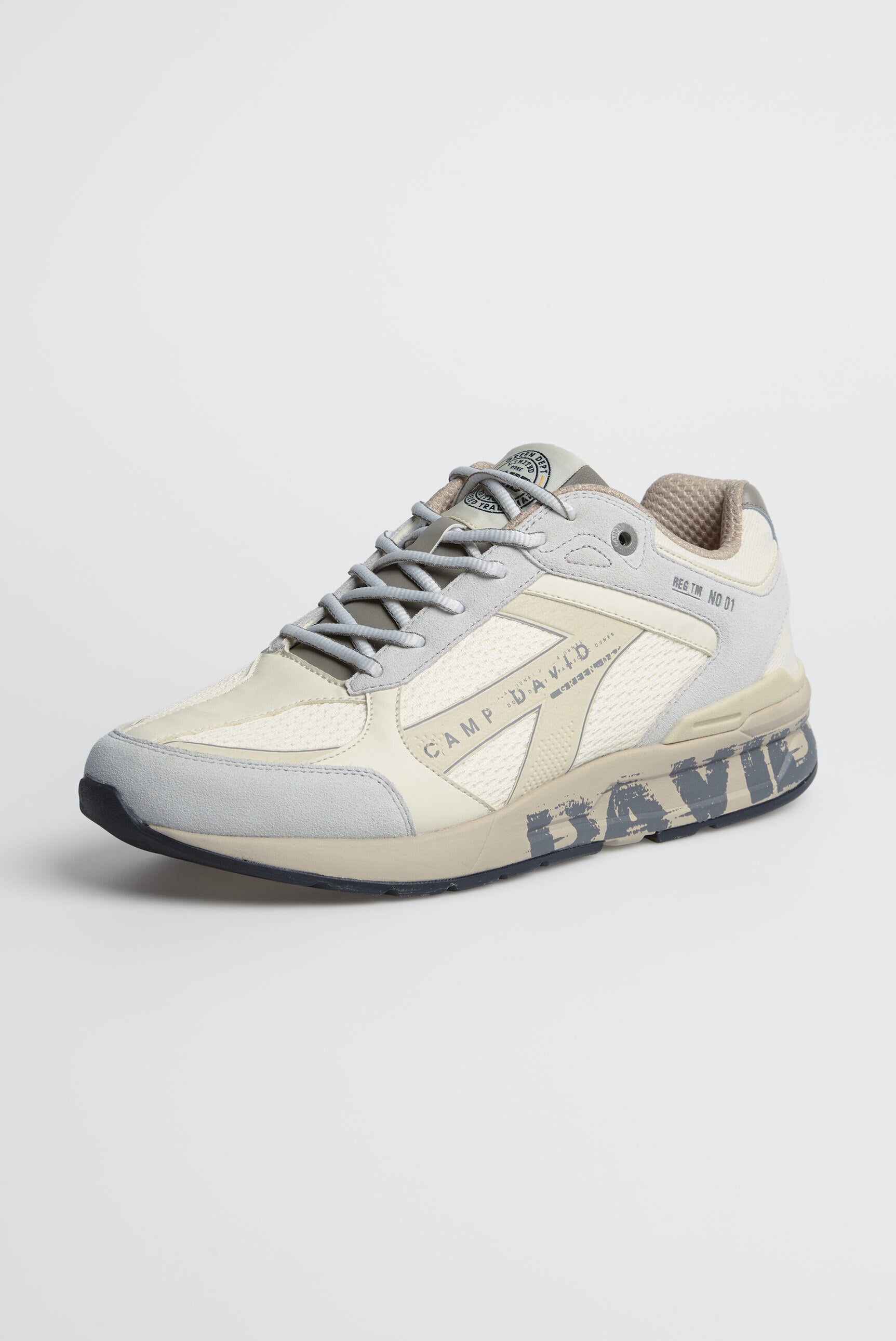 Miejskie sneakersy z mieszanki materiałów z podeszwą z logo