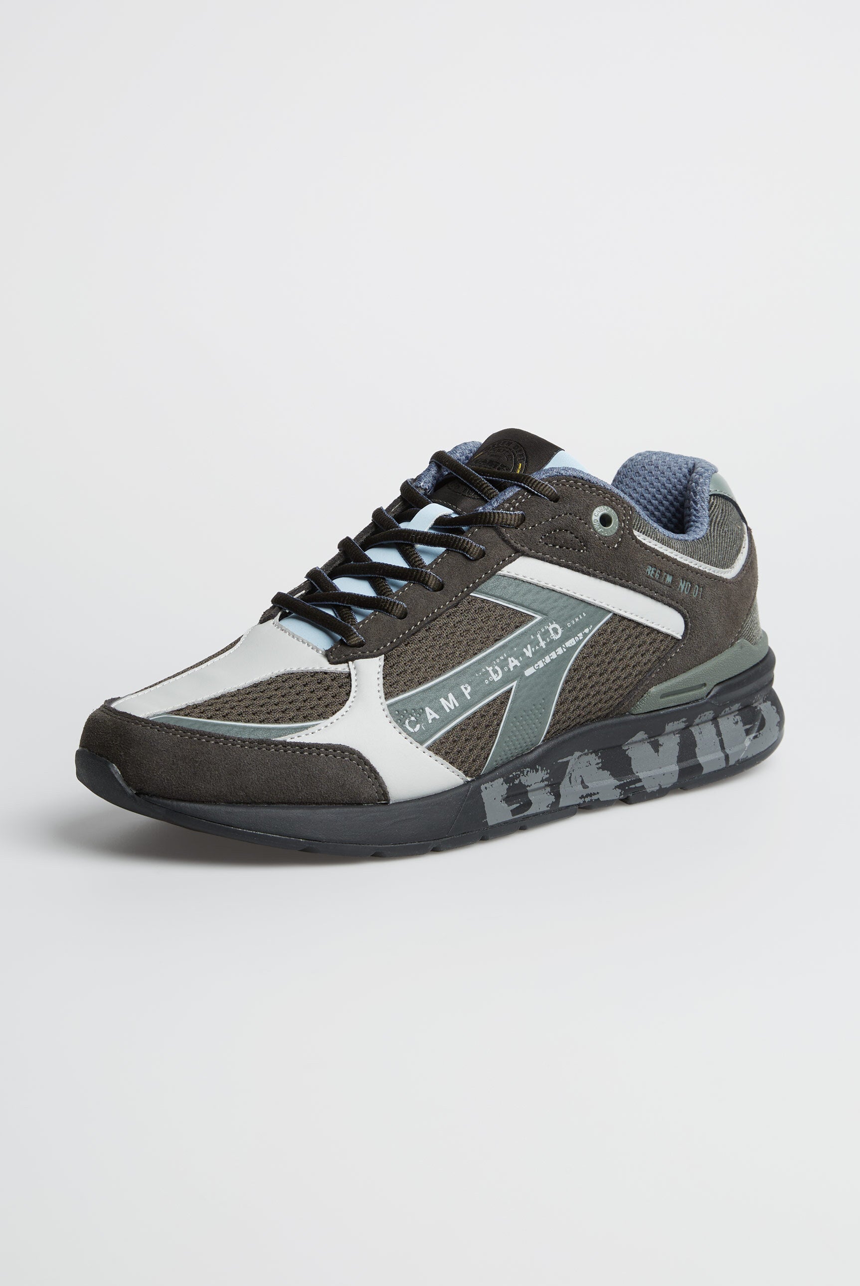 Miejskie sneakersy z mieszanki materiałów z podeszwą z logo - 5