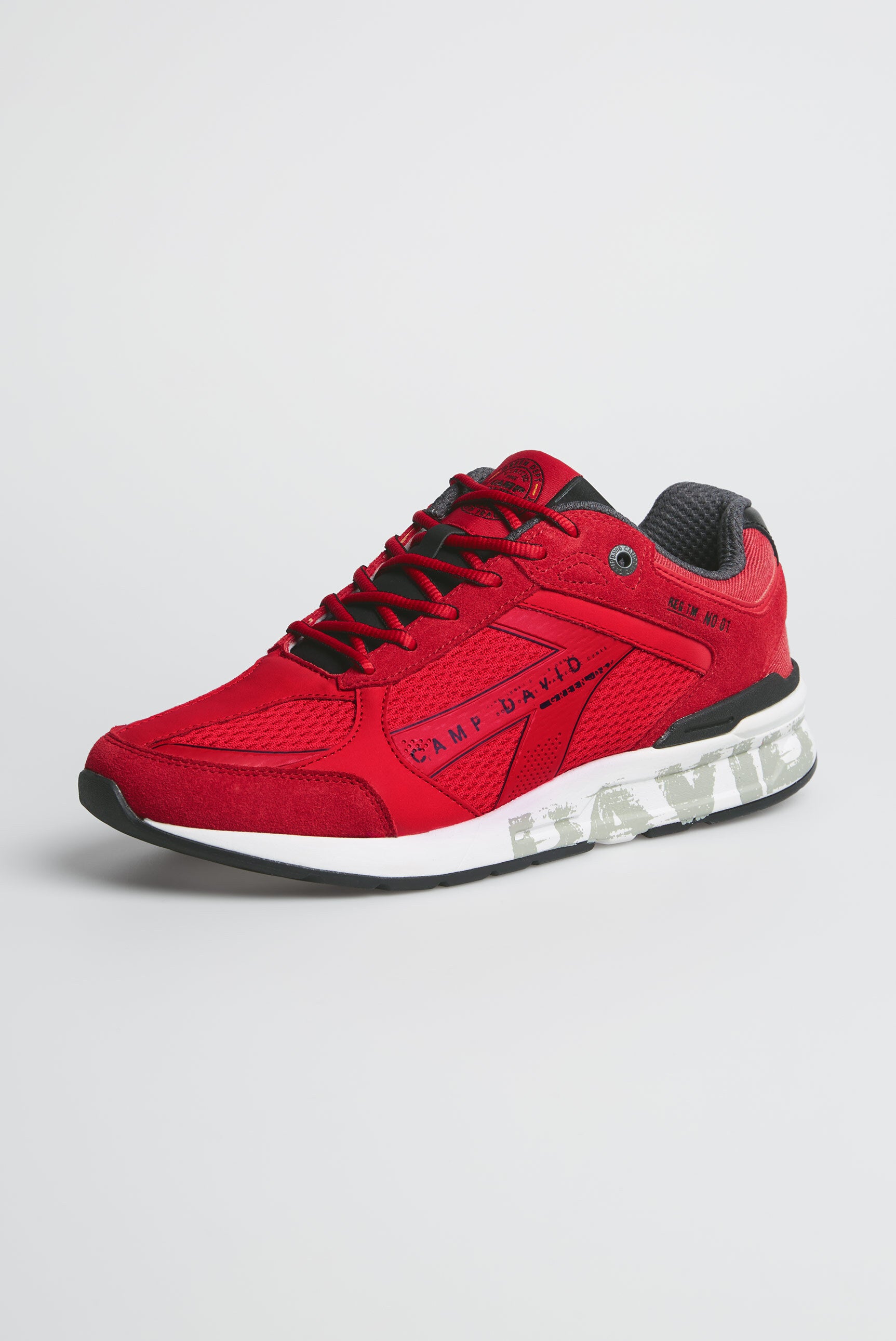 Miejskie sneakersy z mieszanki materiałów z podeszwą z logo - 5