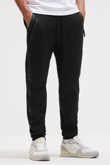 Jogginghose aus Interlock mit Seitentapes black