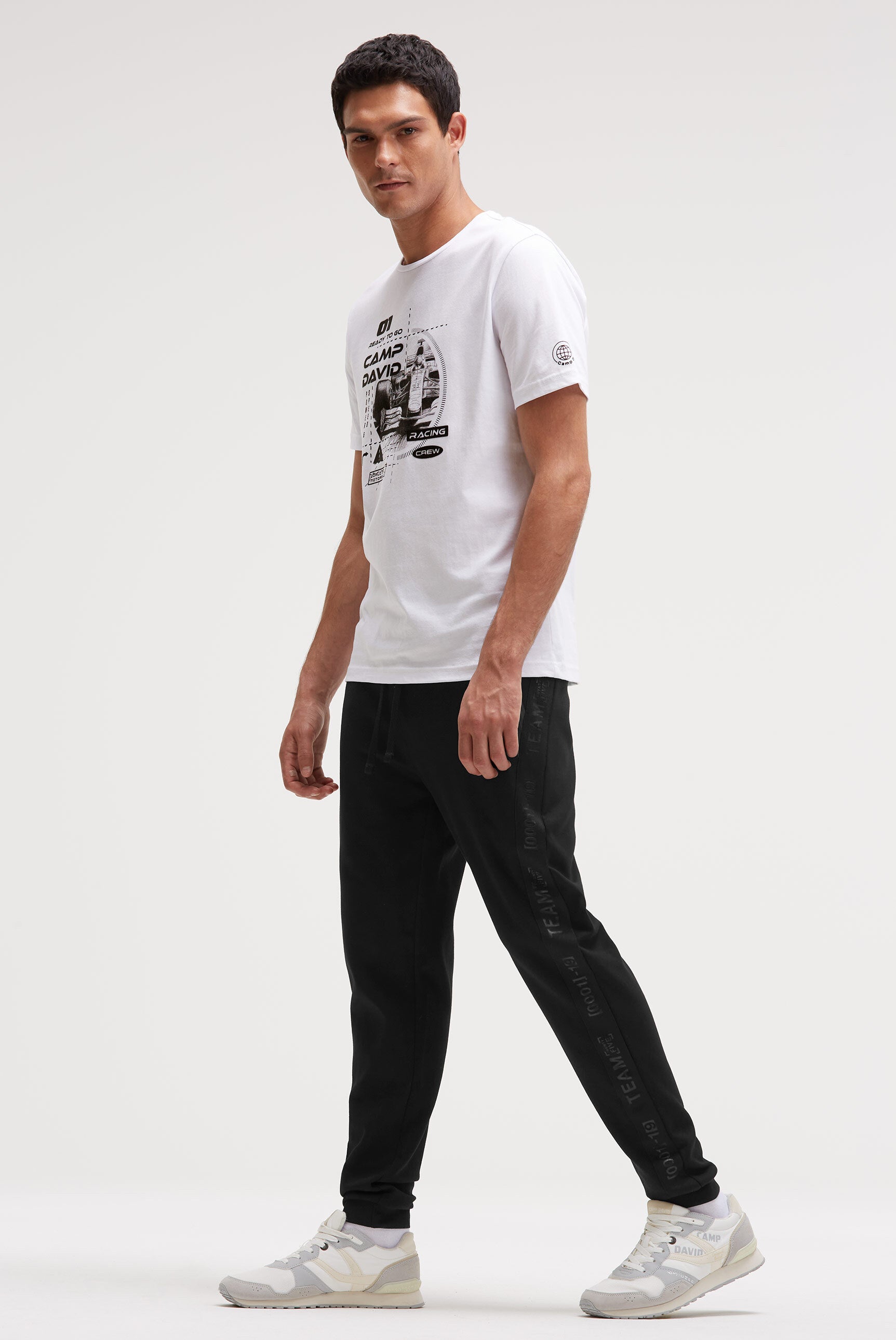 Jogginghose aus Interlock mit Seitentapes black - 3