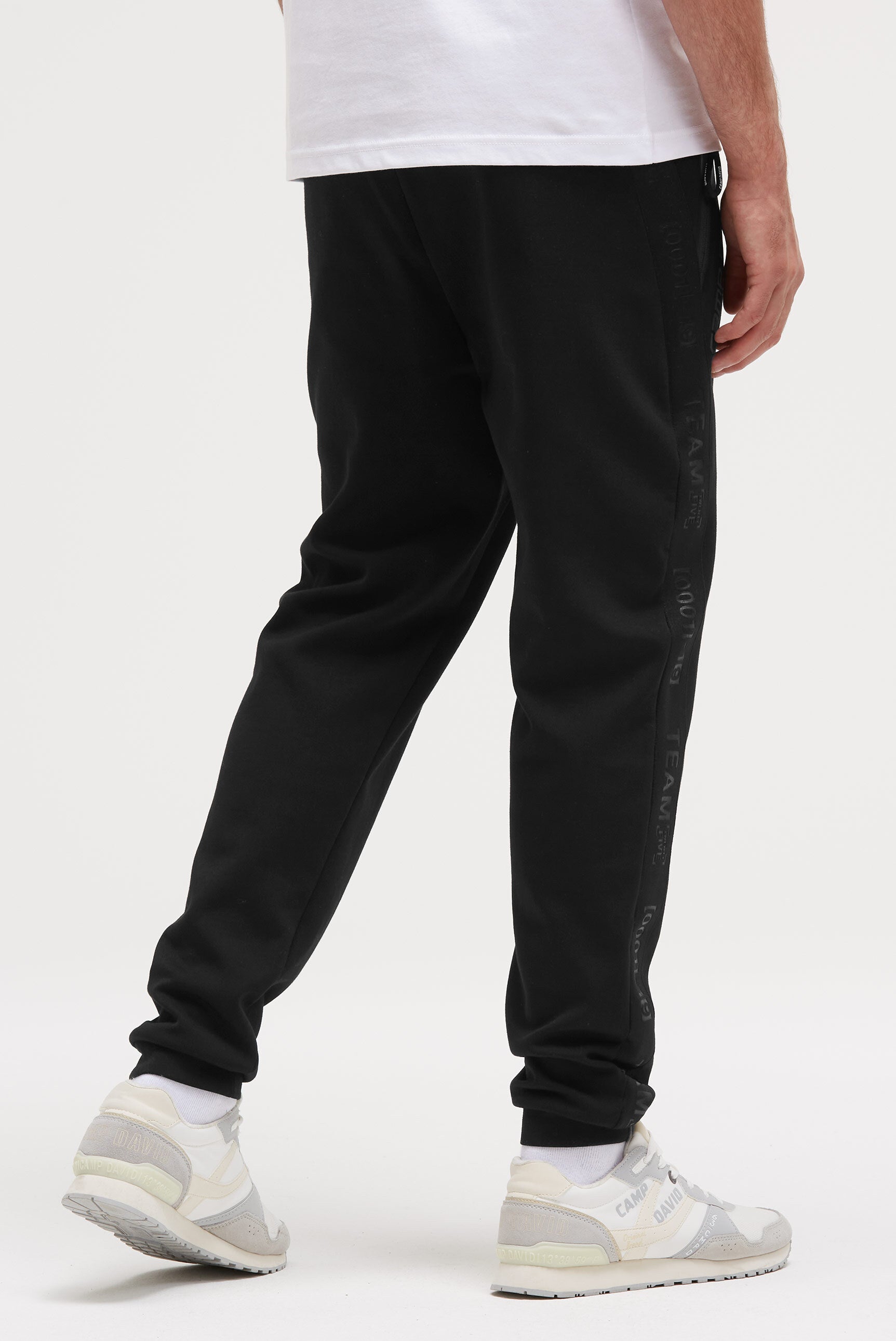 Jogginghose aus Interlock mit Seitentapes black - 5