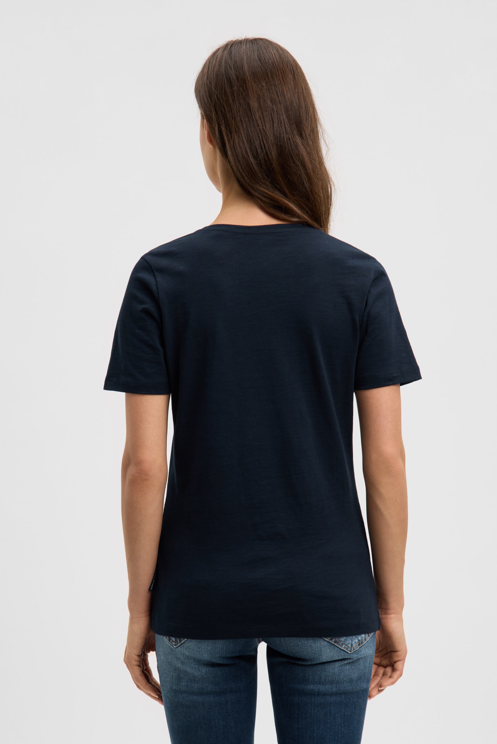 T-shirt z dekoltem w serek i nadrukiem