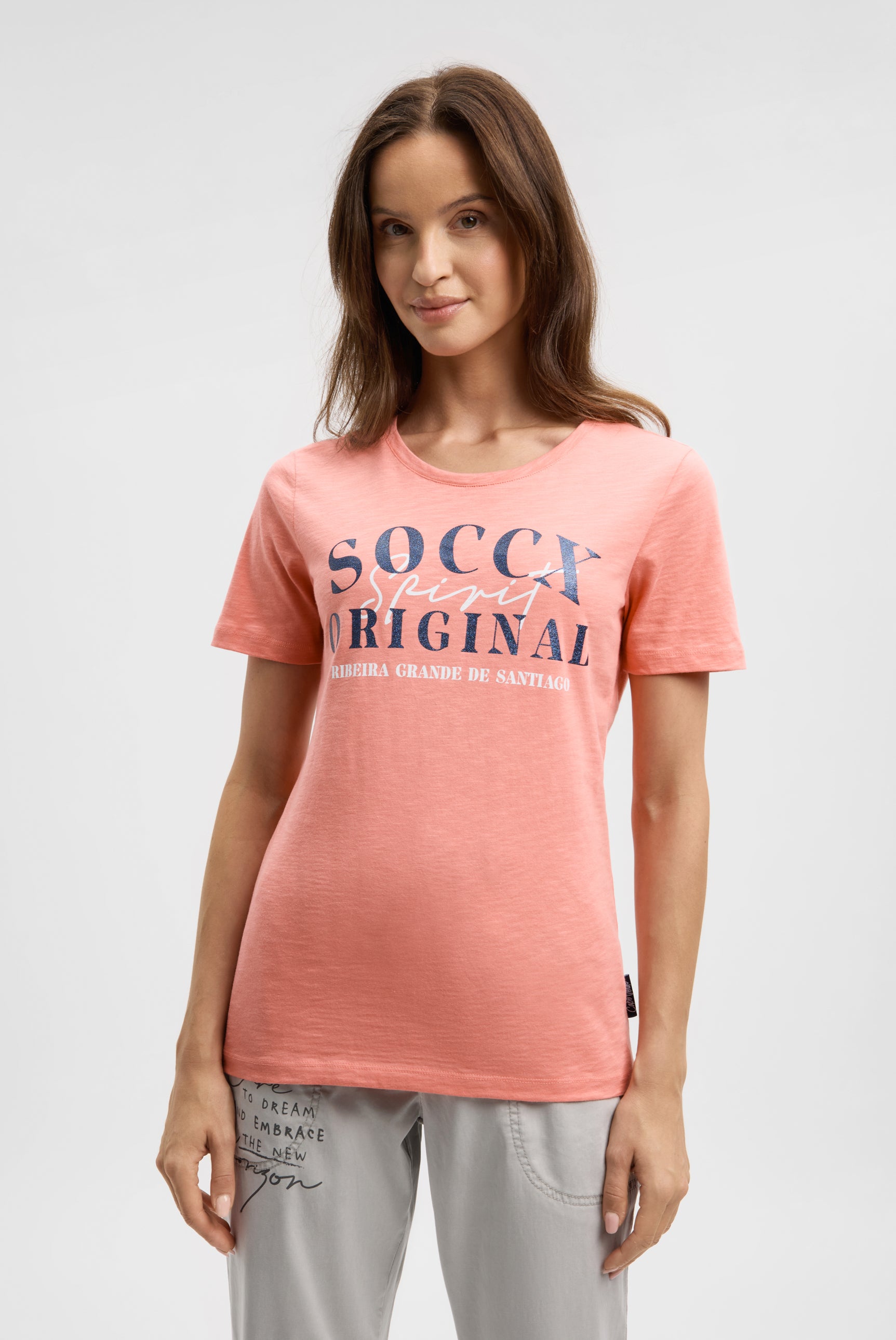 Koszulka z okrągłym dekoltem i nadrukiem - 2