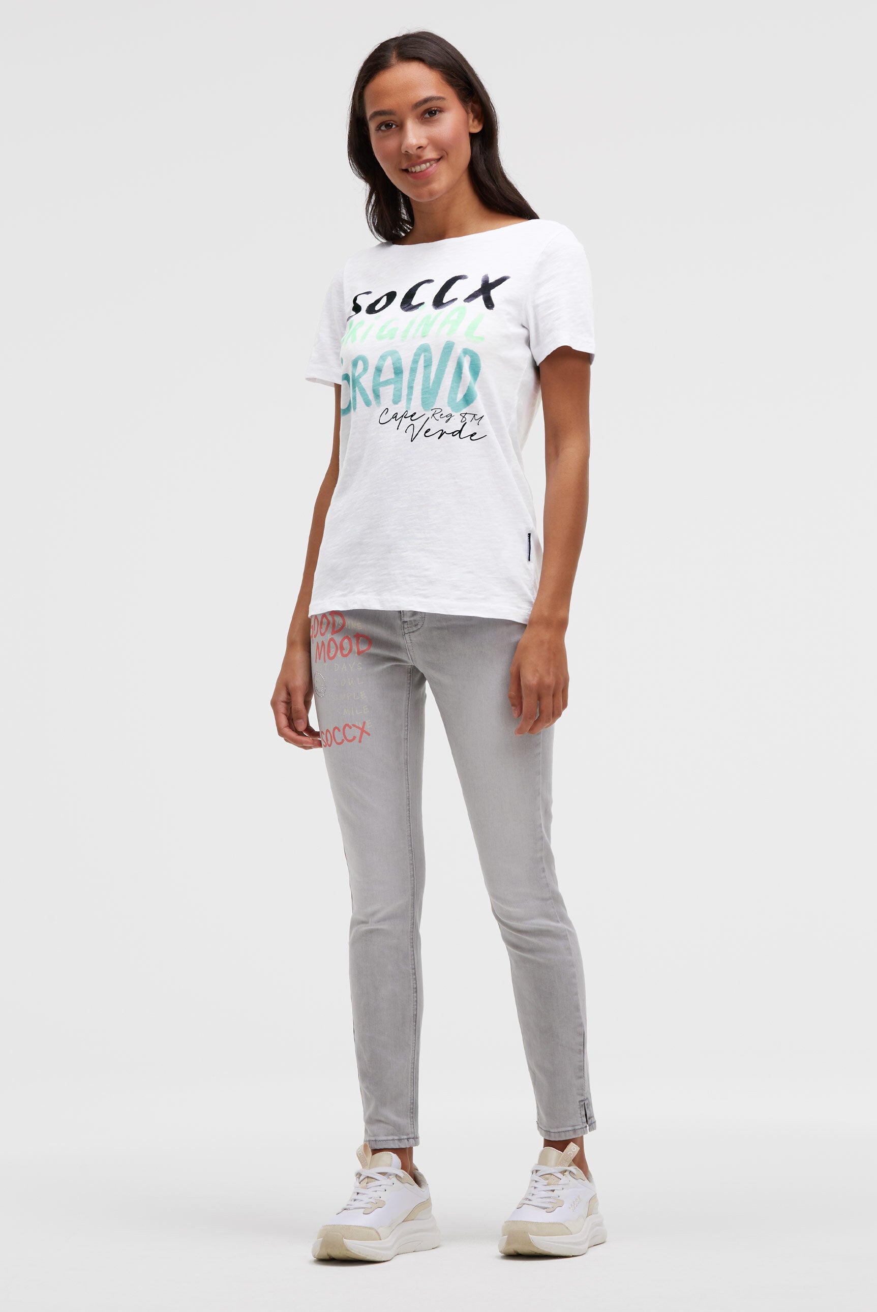 Koszulka z dekoltem łódkowym i nadrukiem - 3