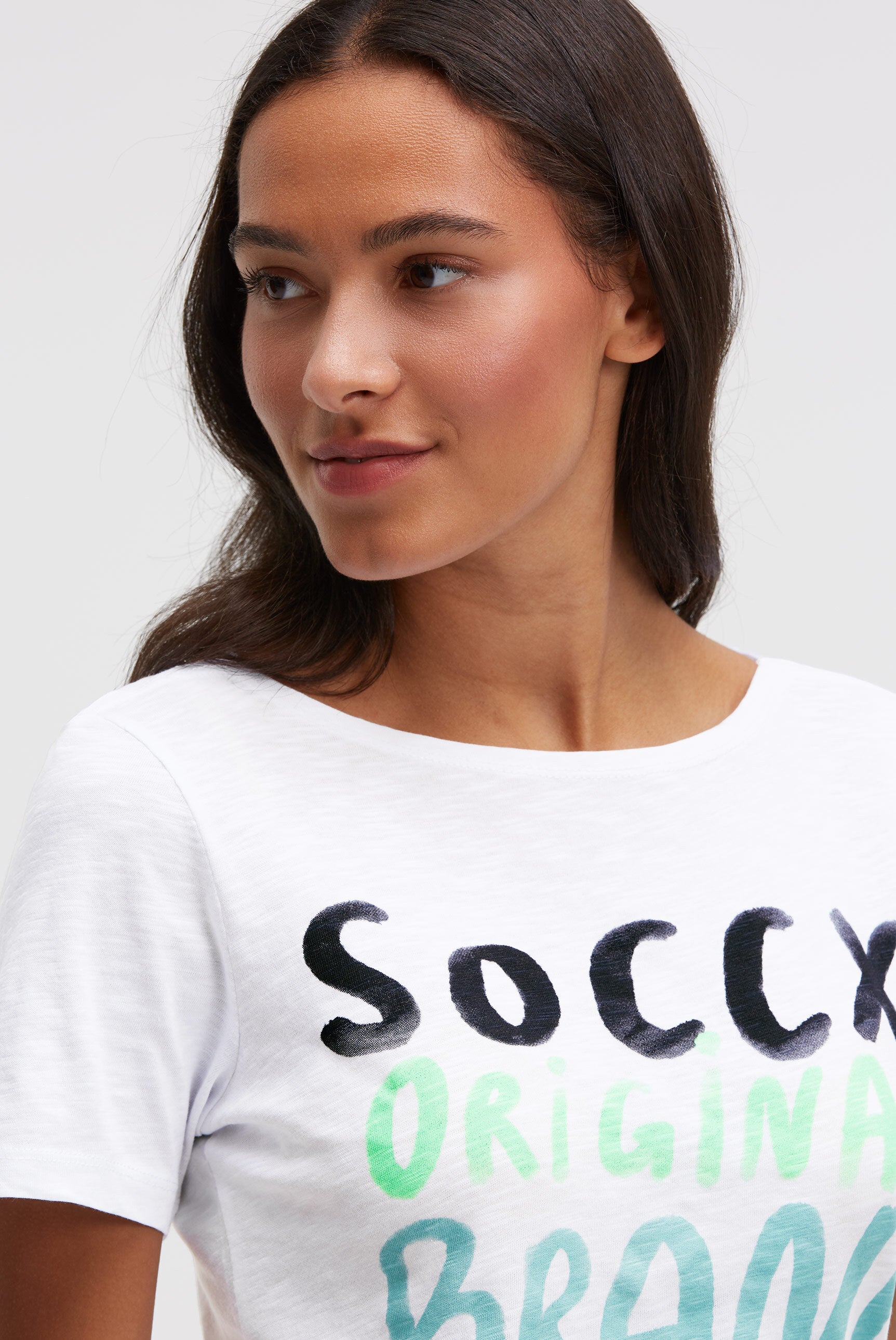 Koszulka z dekoltem łódkowym i nadrukiem - 4