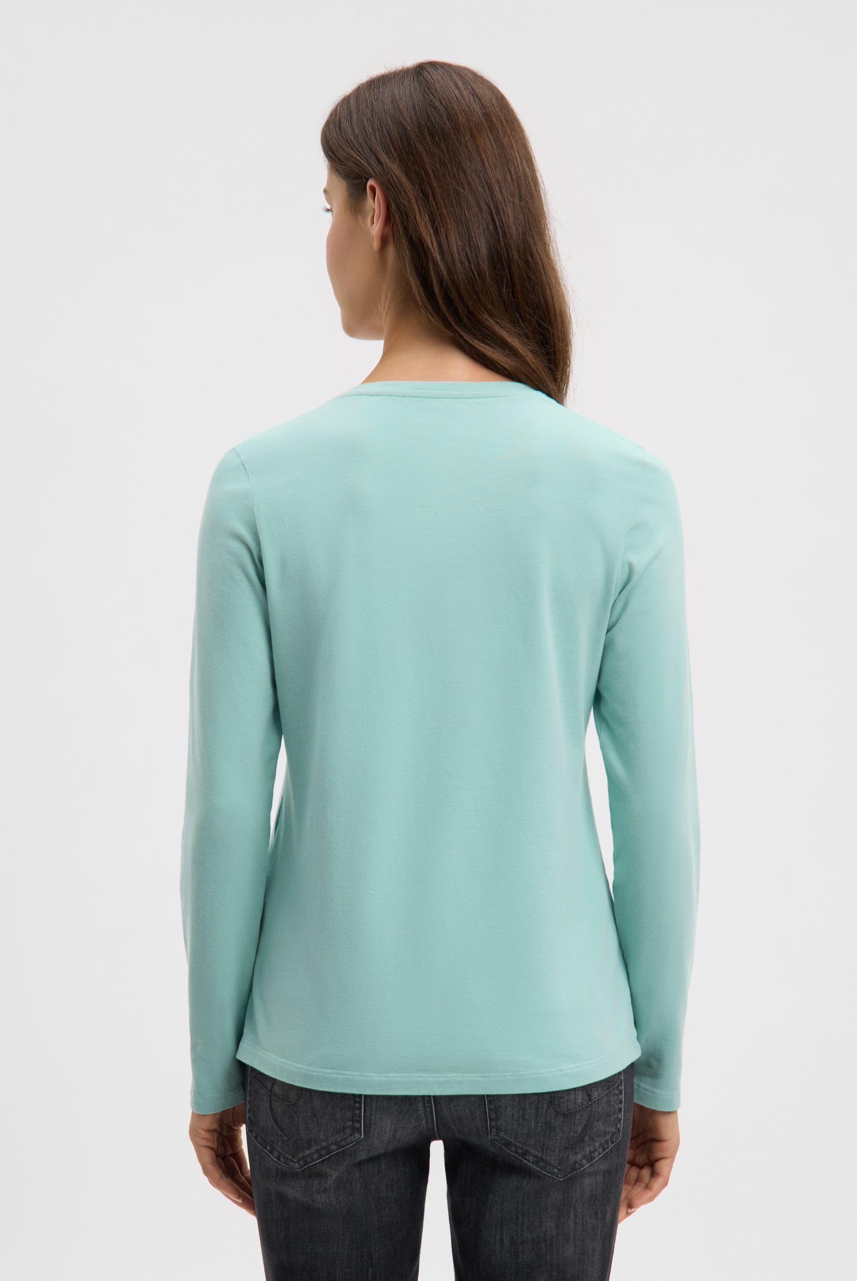 Koszulka z długim rękawem, dekoltem w serek i nadrukowanym napisem - 5