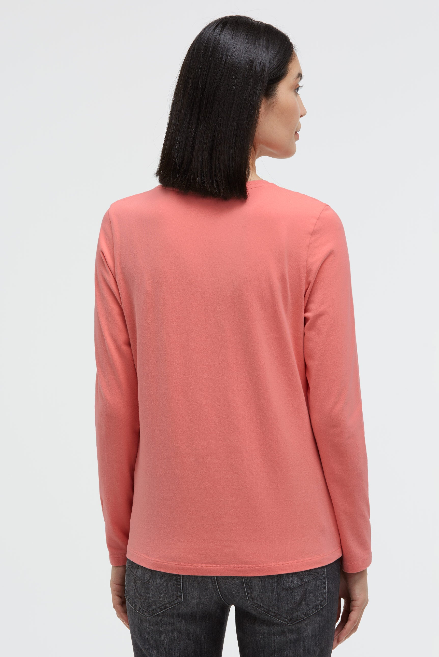 Koszulka z długim rękawem, dekoltem w serek i nadrukowanym napisem - 5