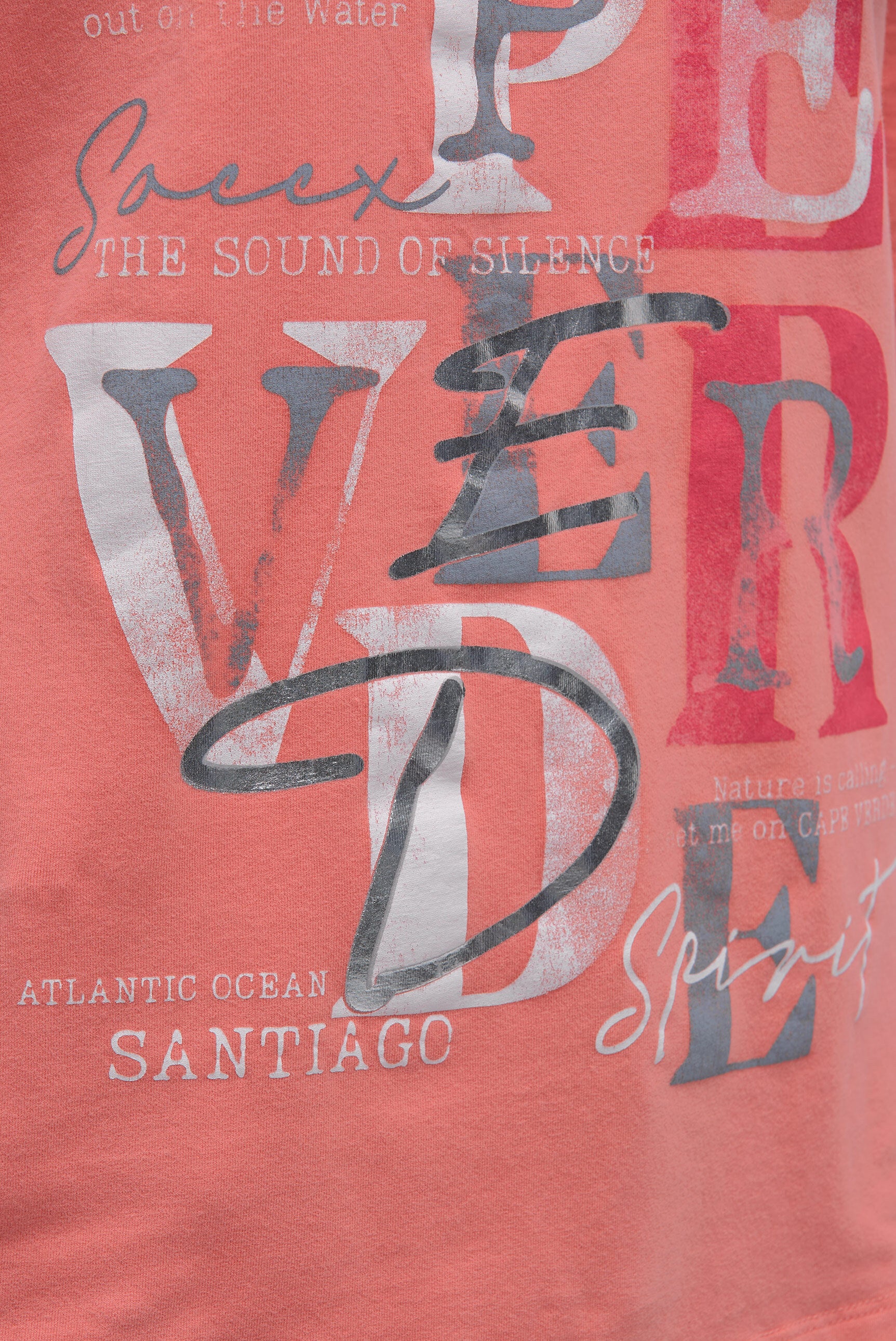 Koszulka z długim rękawem, dekoltem w serek i nadrukowanym napisem - 6