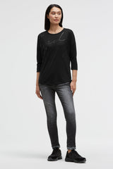 Koszulka z okrągłym dekoltem, grafiką i skróconymi rękawami