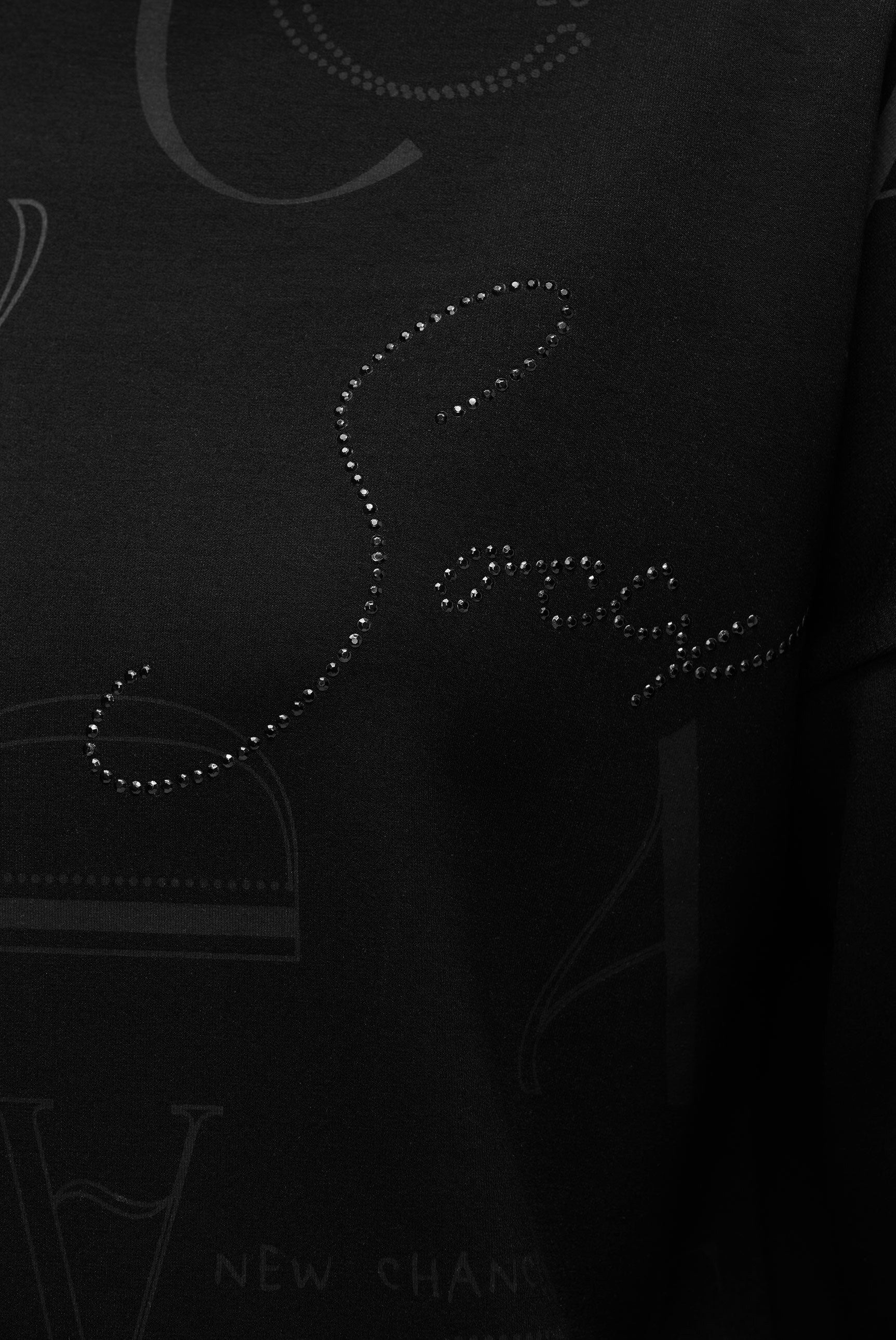 Bluza o pudełkowym kroju z nadrukiem i dżetami - 5