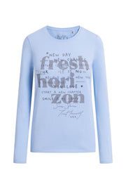 Koszulka z długim rękawem, okrągłym dekoltem i nadrukowanym napisem