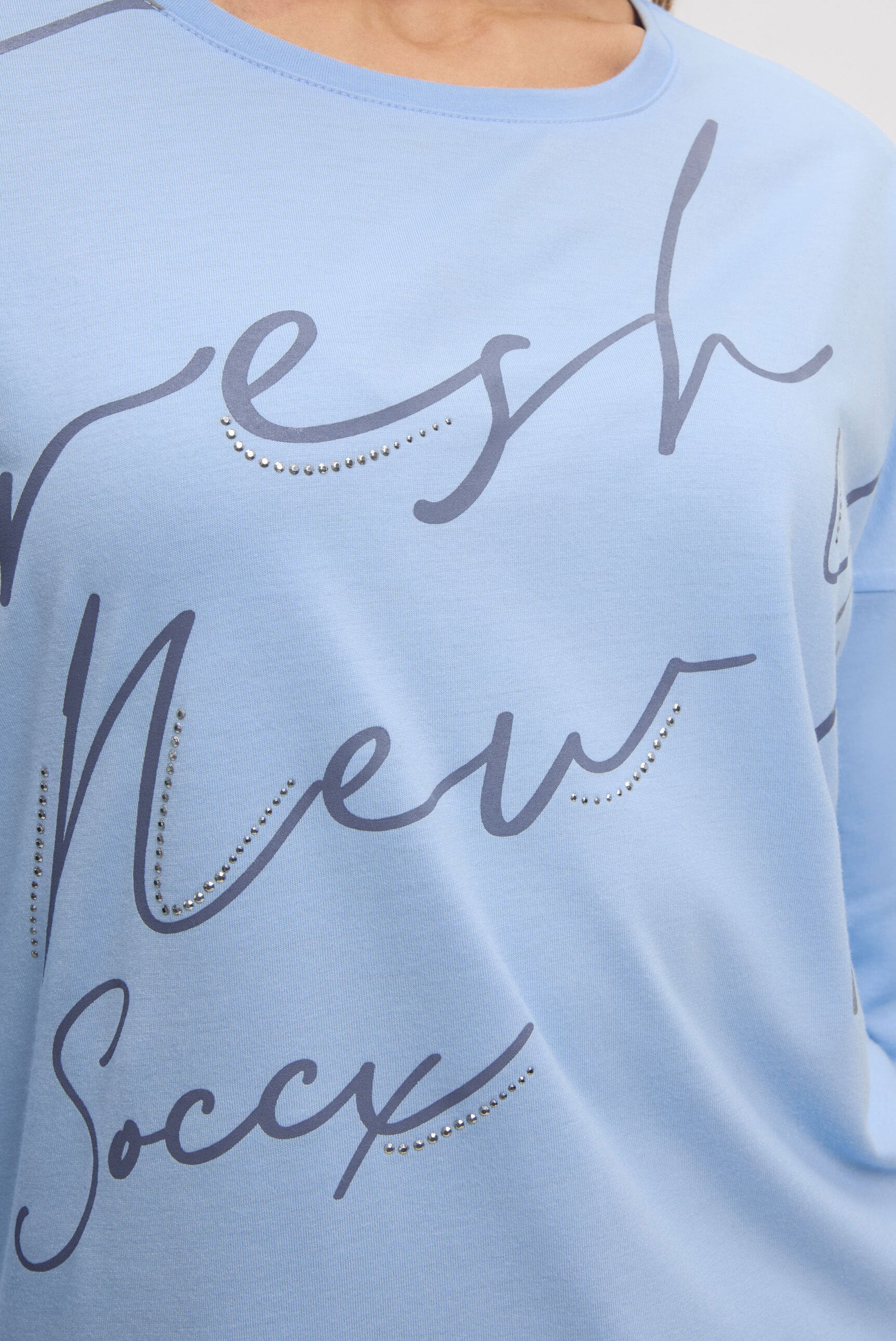 Koszulka z okrągłym dekoltem, grafiką i skróconymi rękawami - 6