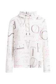 Bluza z fakturą, z długim rękawem, stójką i grafiką