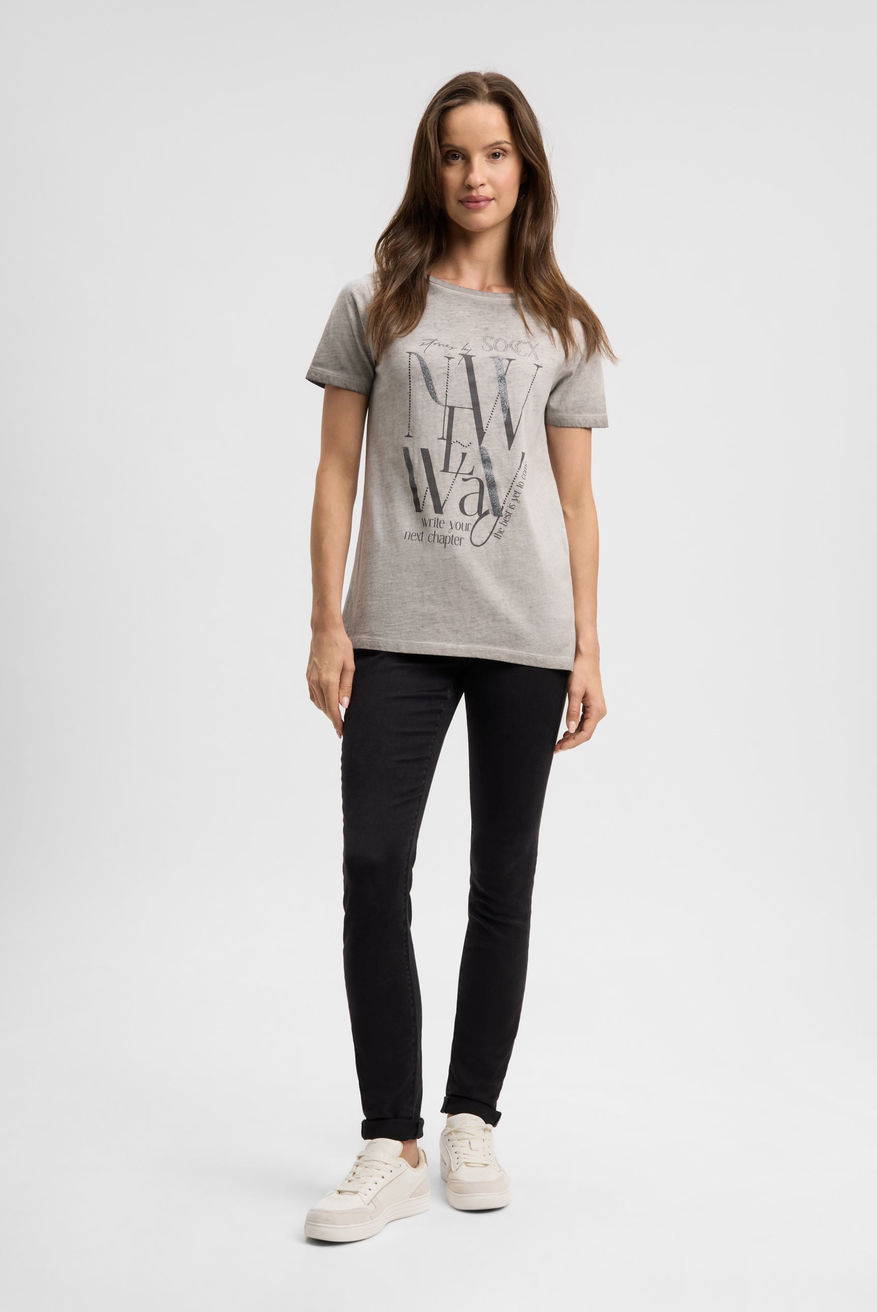 Koszulka z dekoltem łódkowym i grafiką - 3