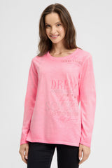 Koszulka z długim rękawem, nadrukiem i dżetami