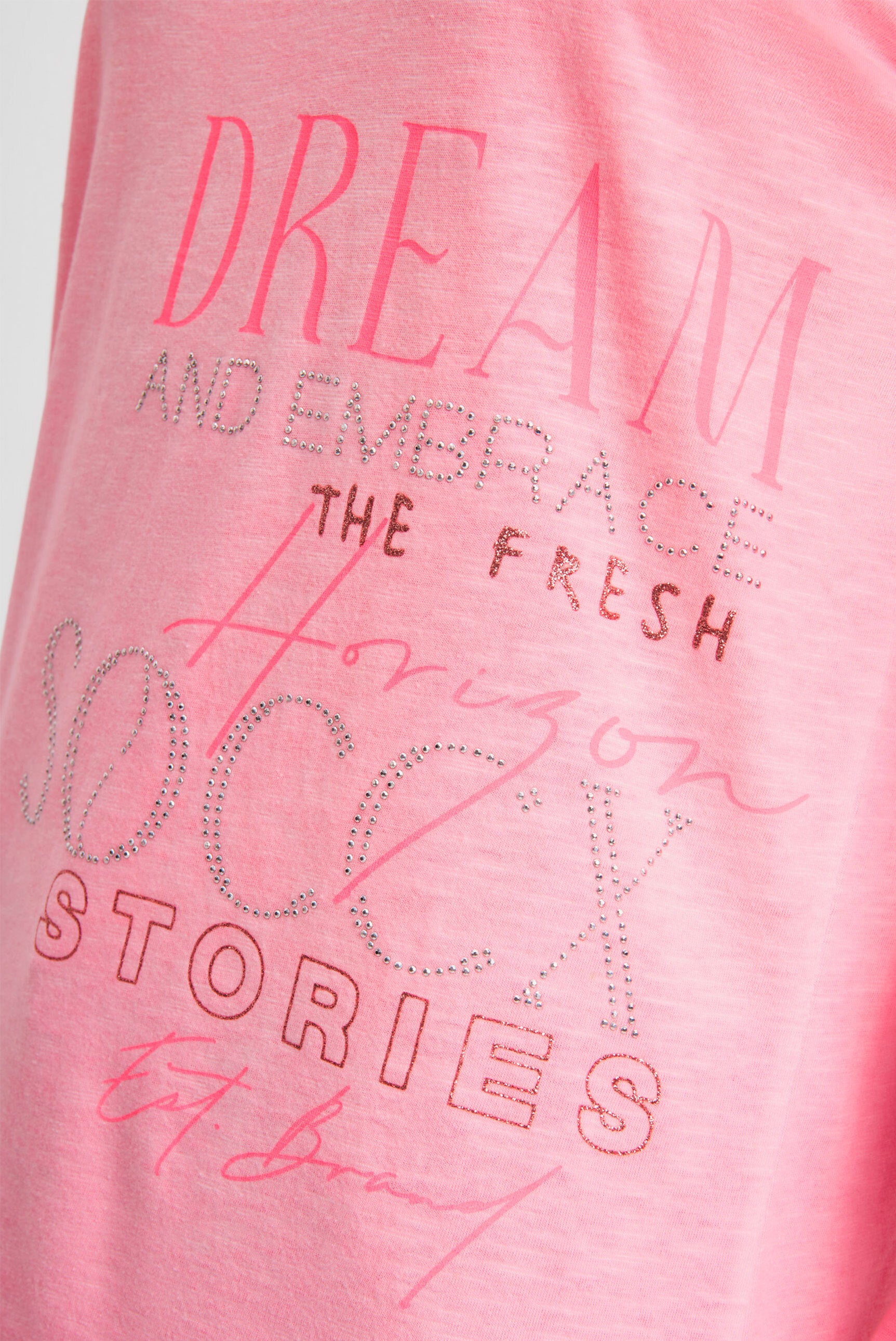 Koszulka z długim rękawem, nadrukiem i dżetami - 6