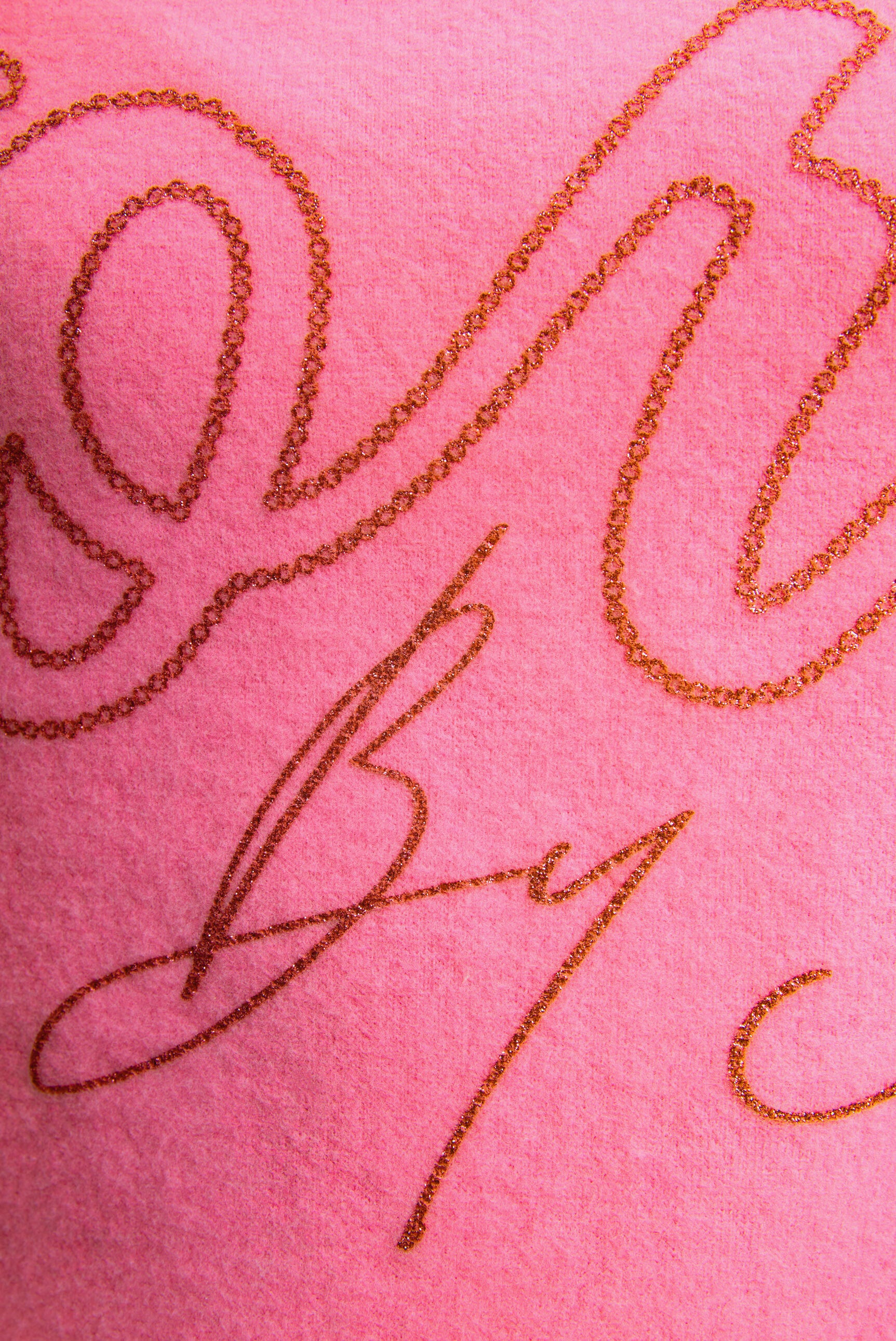 Sweter z puszystej dzianiny z brokatowym nadrukiem - 8