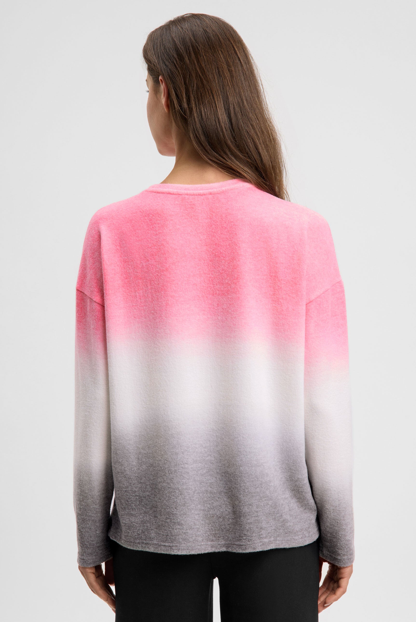 Sweter Dip Dye z puszystej dzianiny z brokatowym logo - 5