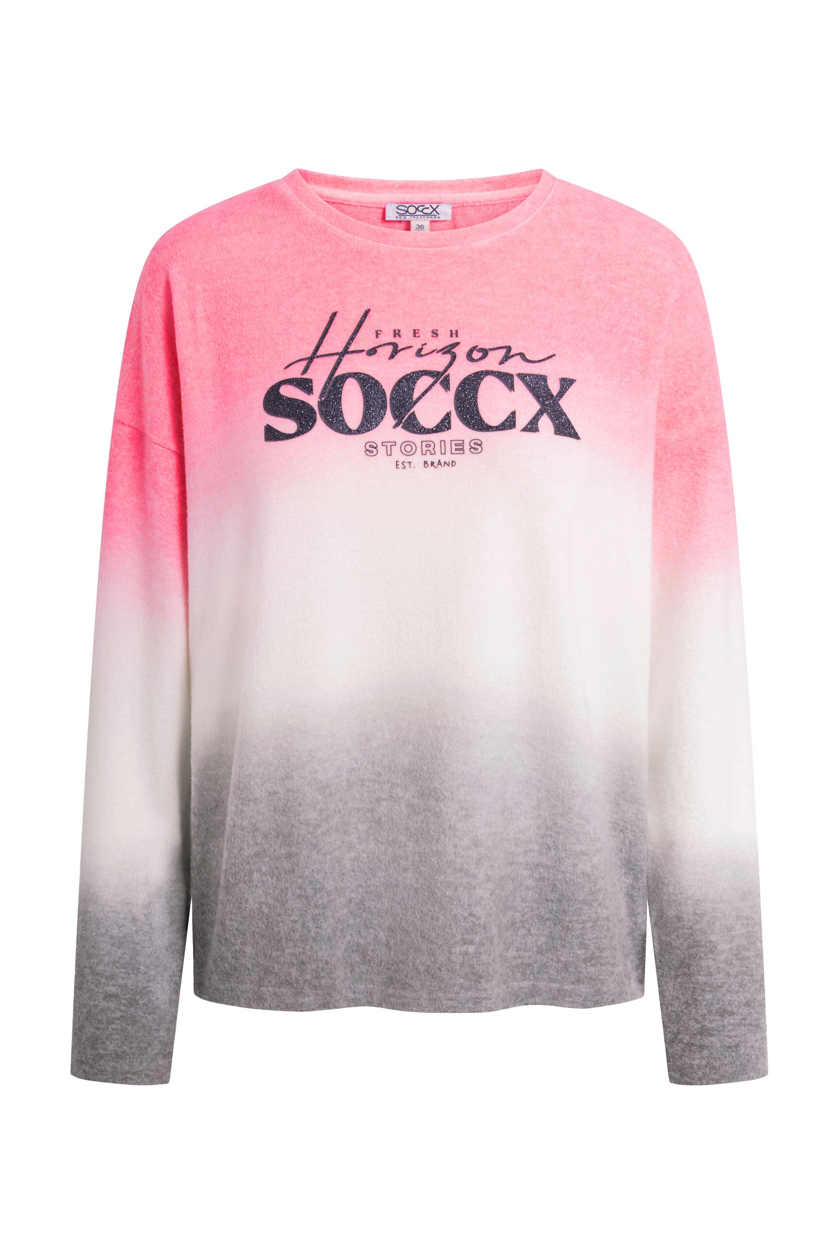 Sweter Dip Dye z puszystej dzianiny z brokatowym logo - 1