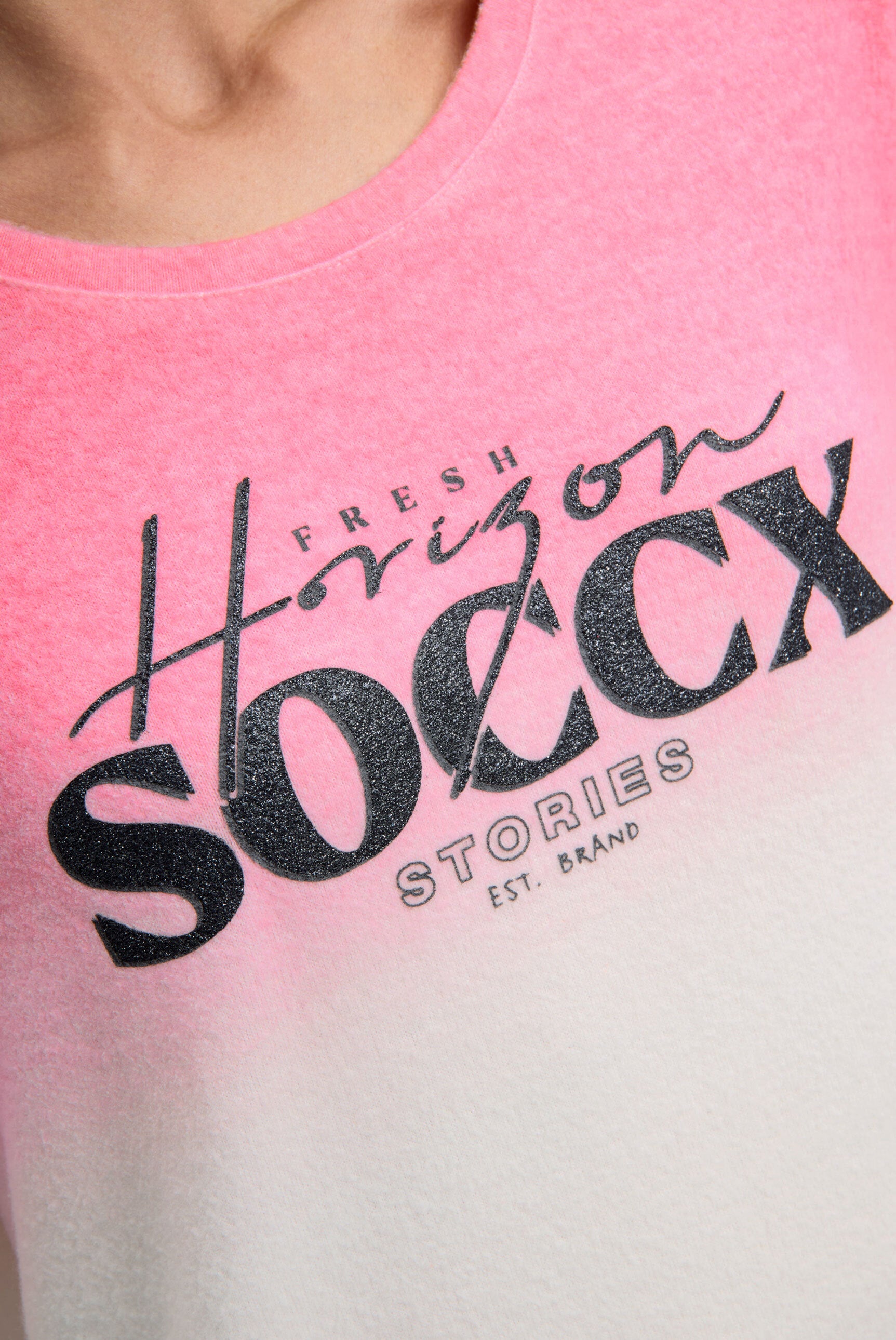 Sweter Dip Dye z puszystej dzianiny z brokatowym logo - 8