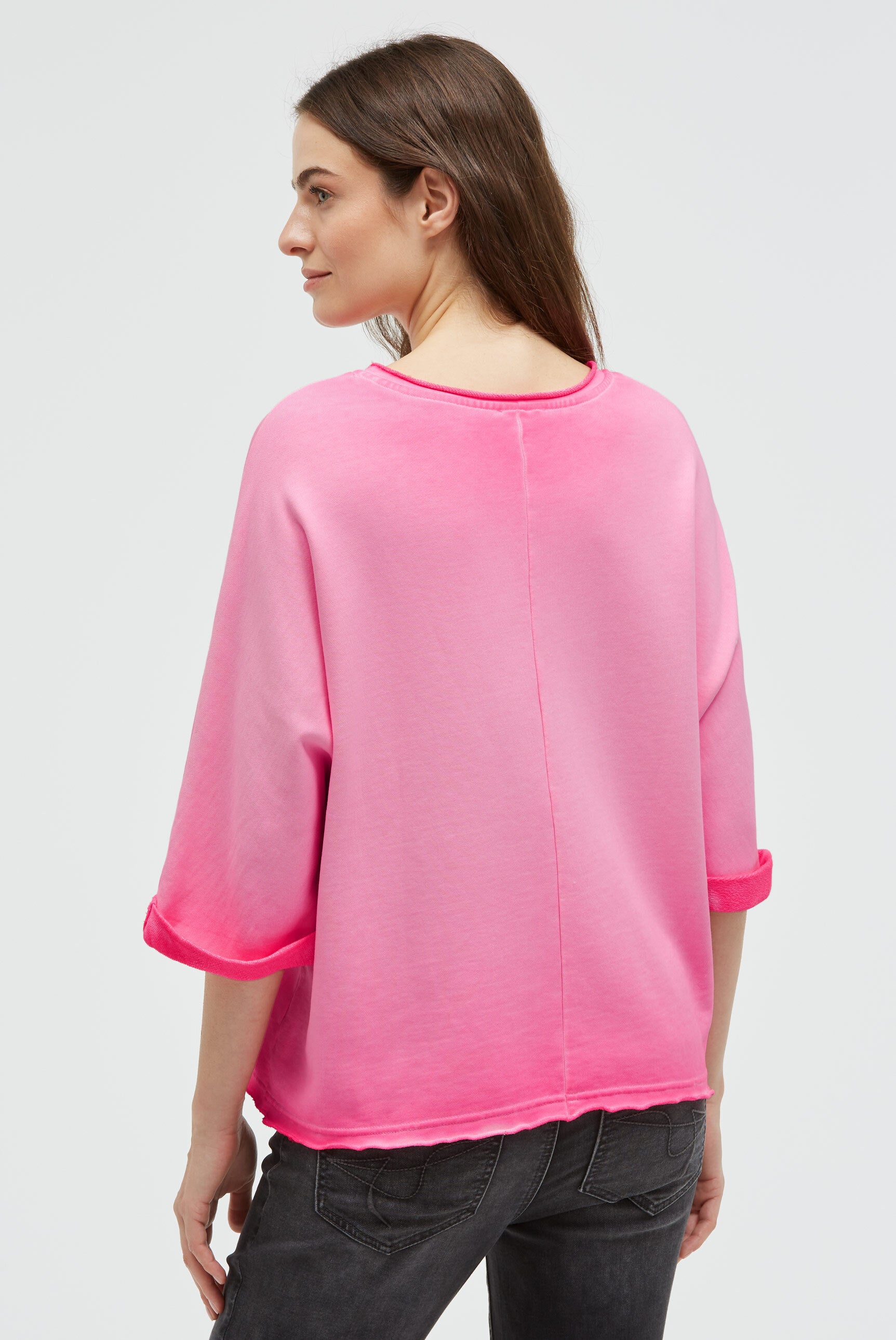Bluza Oil Dyed z krótkim rękawem i nadrukiem z przodu