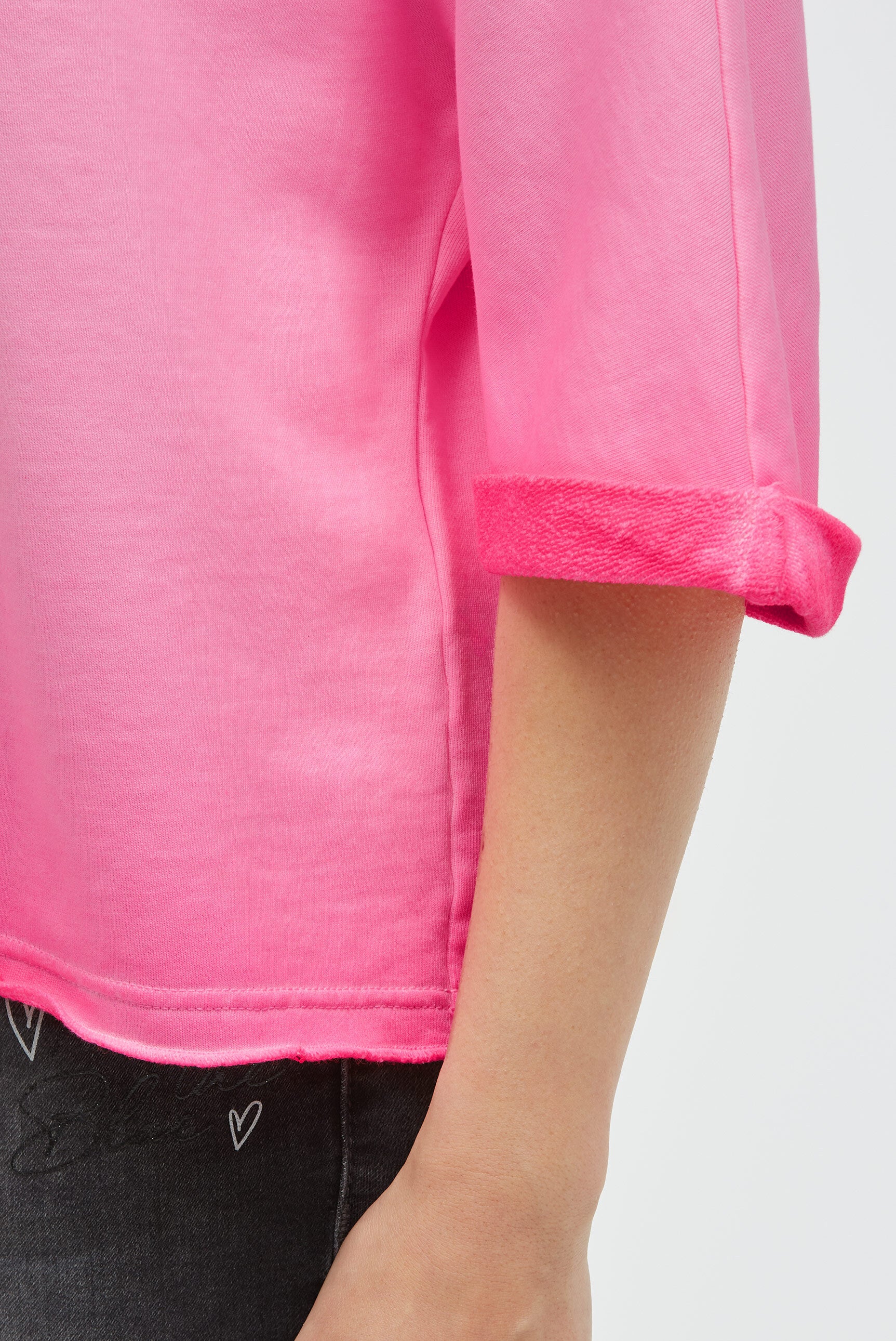 Bluza Oil Dyed z krótkim rękawem i nadrukiem z przodu
