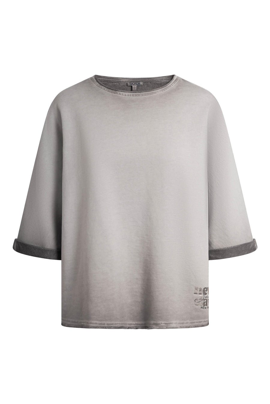 Bluza Oil Dyed z krótkim rękawem i nadrukiem z tyłu