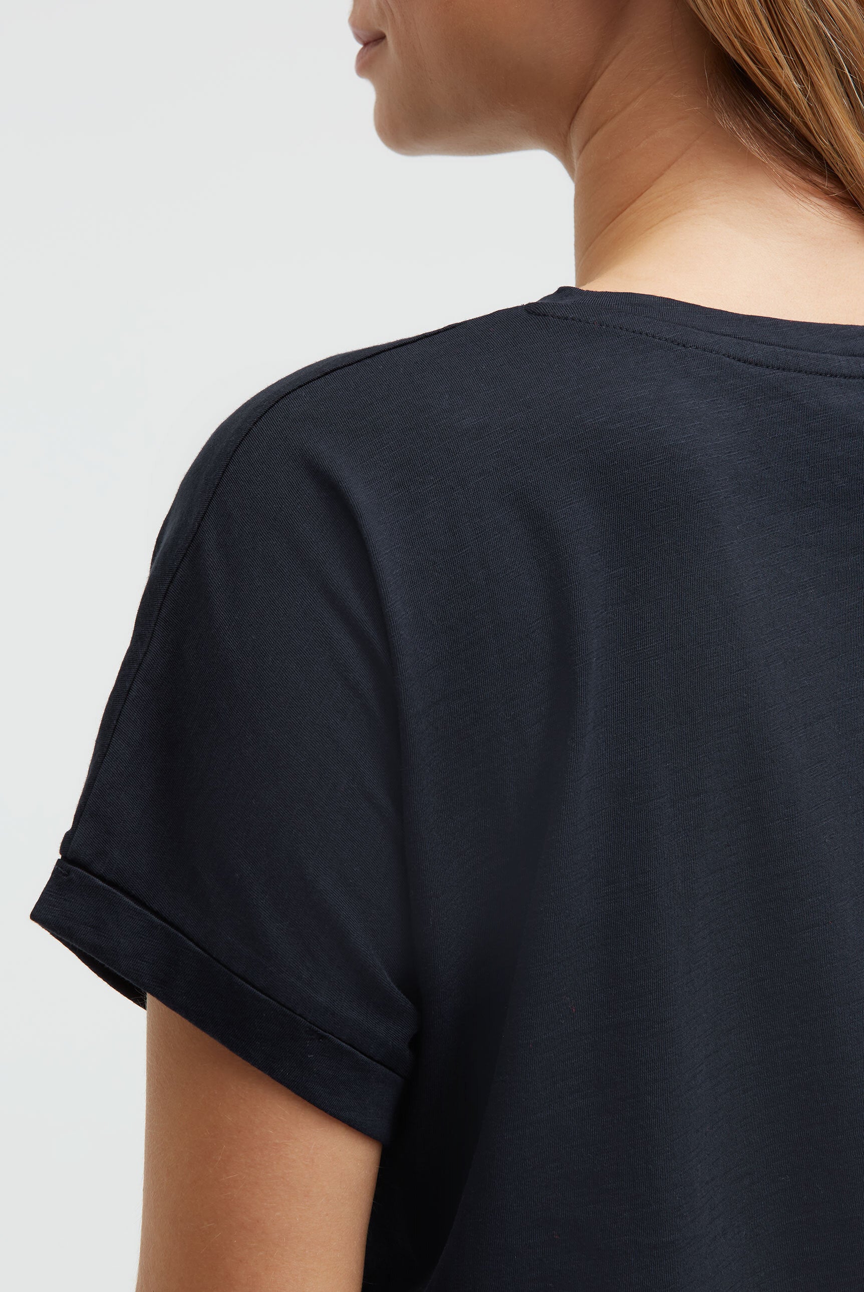 Rundhalsshirt mit Label Print