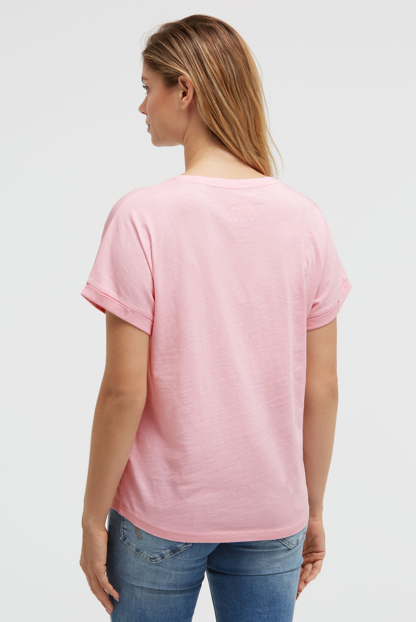 Rundhalsshirt mit Label Print - 5