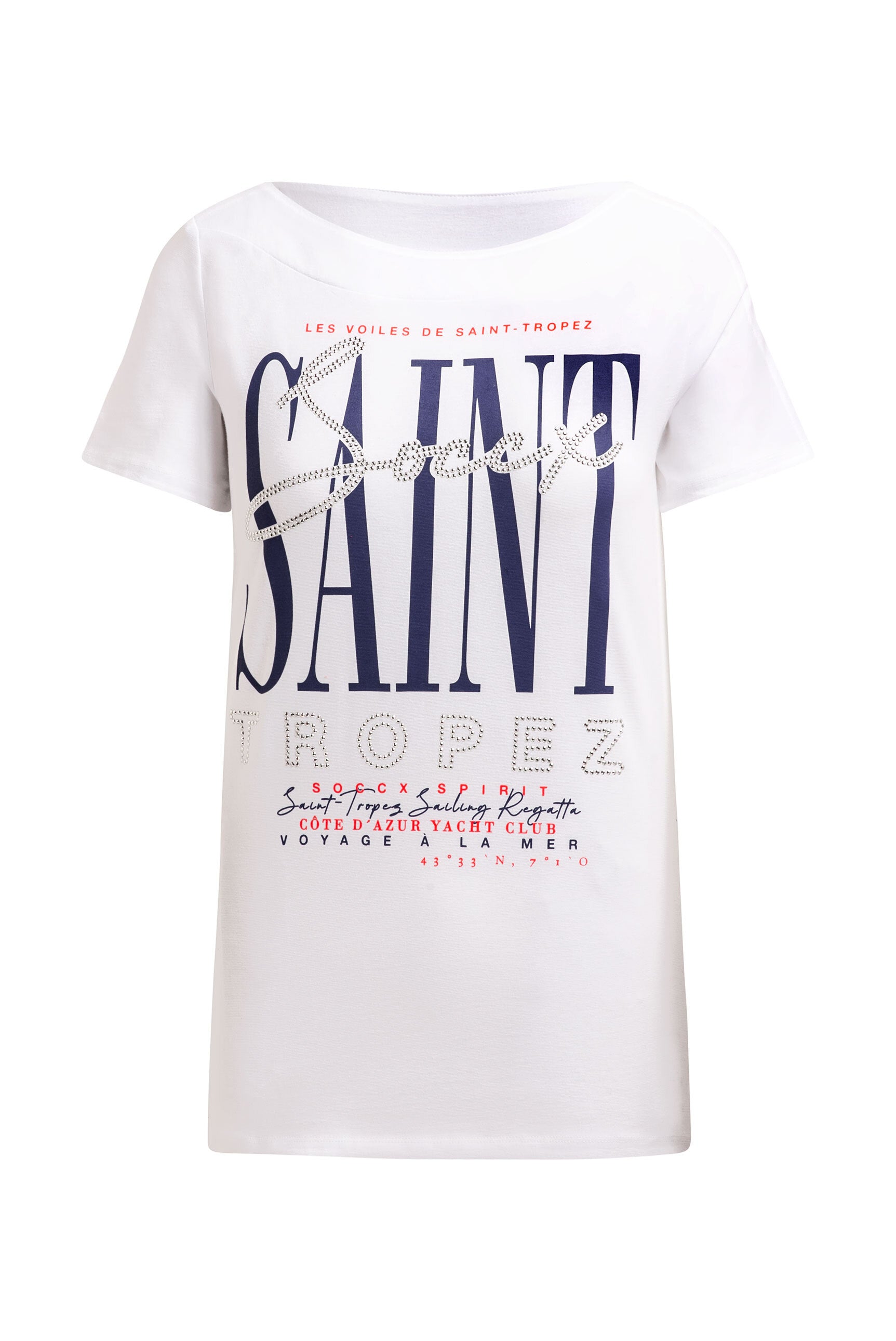 Koszulka z dekoltem łódkowym i grafiką