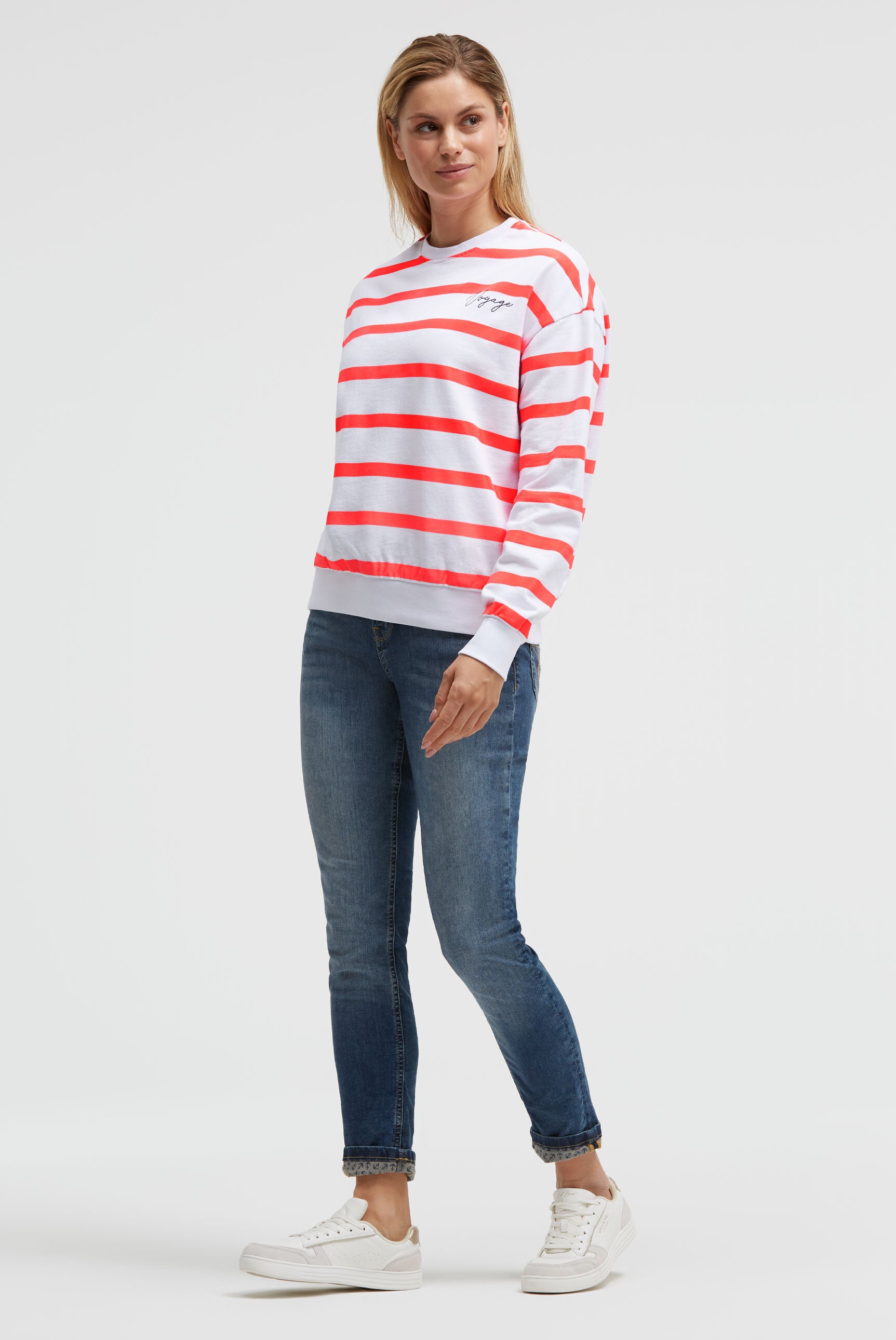 Bluza w paskami z haftem - 3