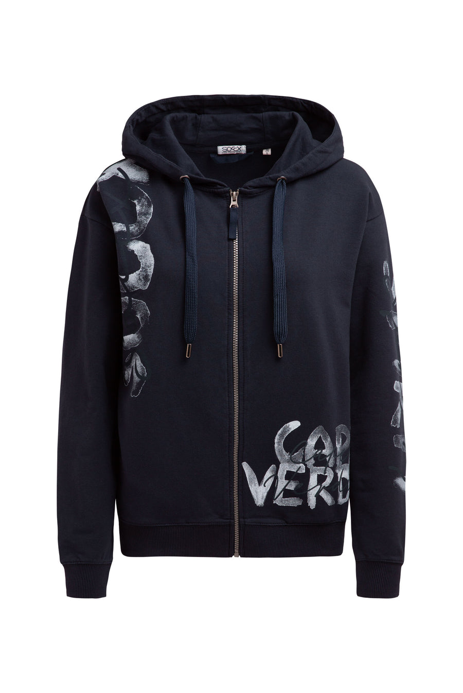 Kapuzensweatjacke mit Print Artworks blue navy