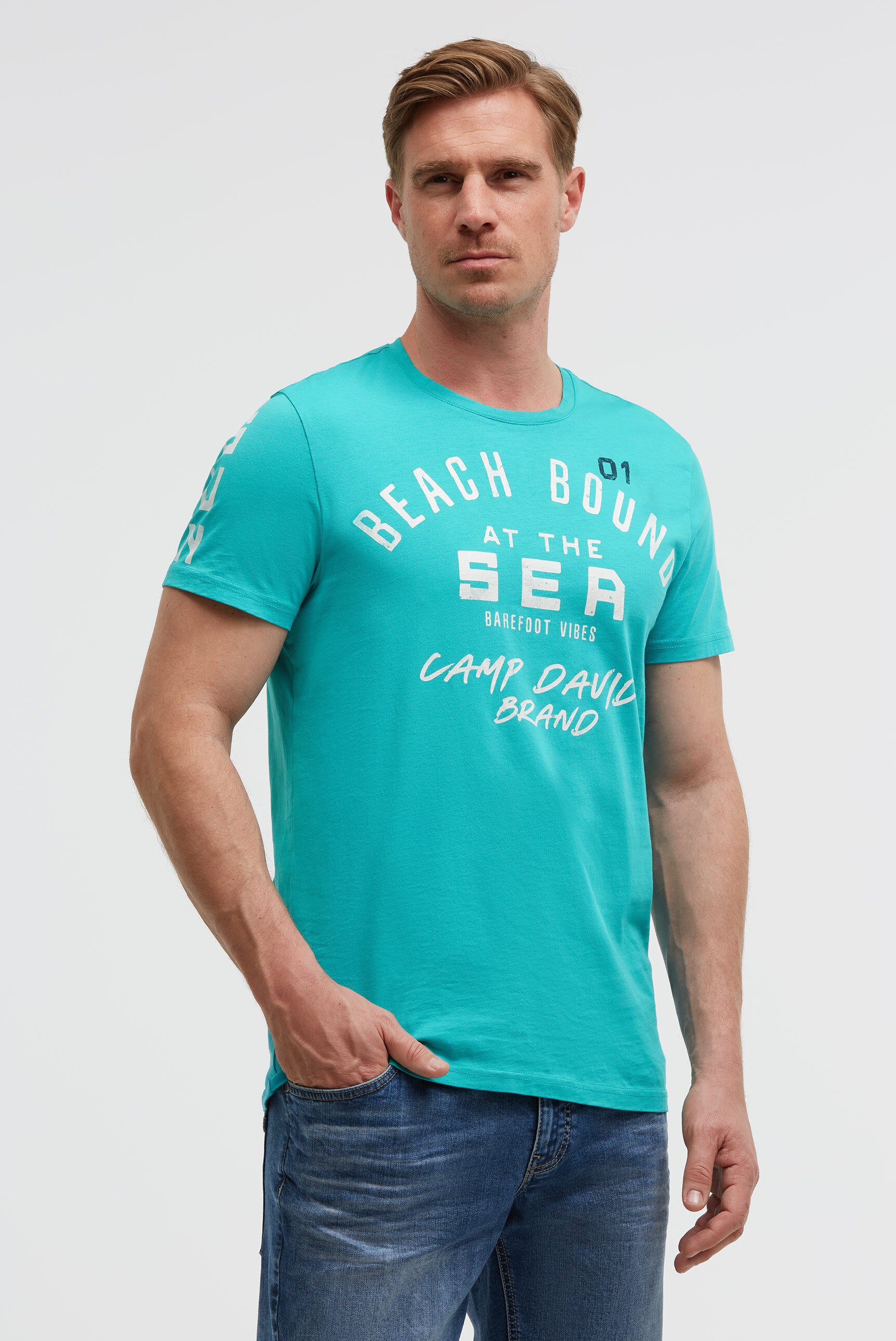 T-shirt z okrągłym dekoltem i grafikami - 2