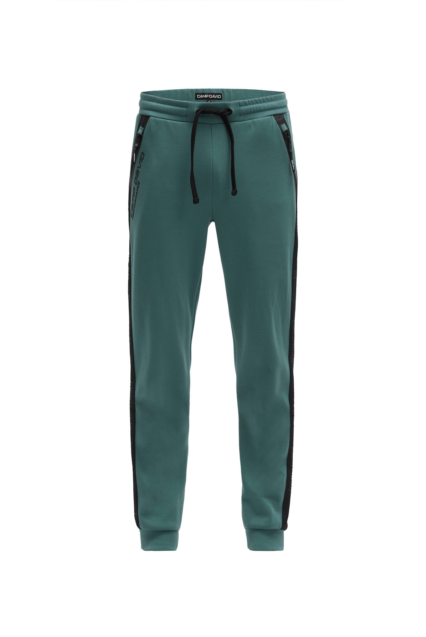 Jogginghose aus Interlock mit Seitentapes petrol green