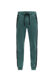 Jogginghose aus Interlock mit Seitentapes petrol green