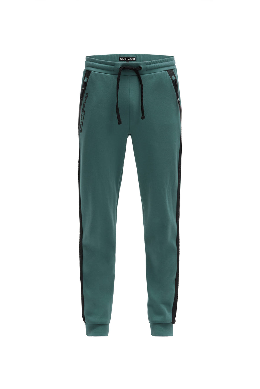 Jogginghose aus Interlock mit Seitentapes petrol green