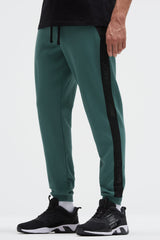 Jogginghose aus Interlock mit Seitentapes petrol green