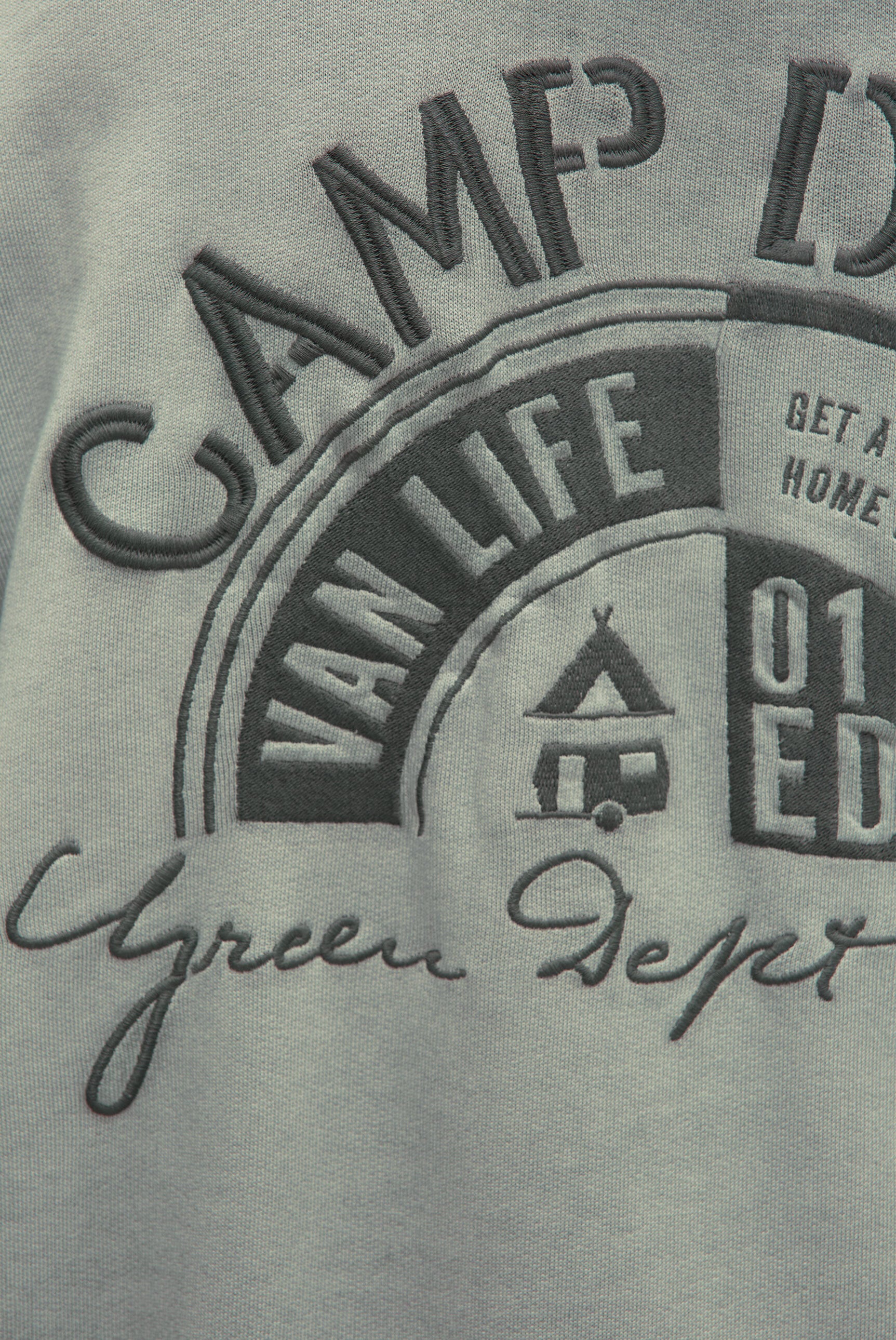 Rozpinana bluza z kapturem barwiona olejem z błyszczącym nadrukiem z tyłu - 8